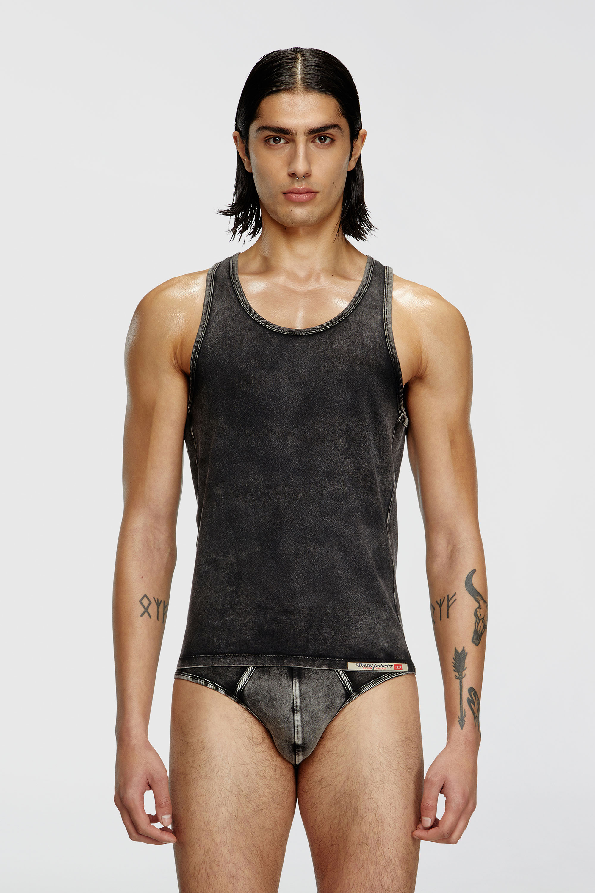 Diesel – Denim-effect tank top – Tops – Man – Black