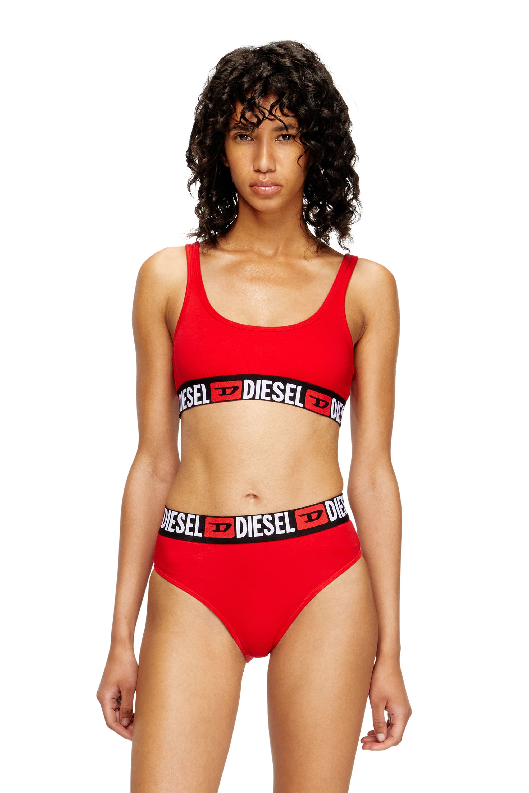 Diesel Damen Rot - Bralette Mit Logoband - Bhs Extra Klein