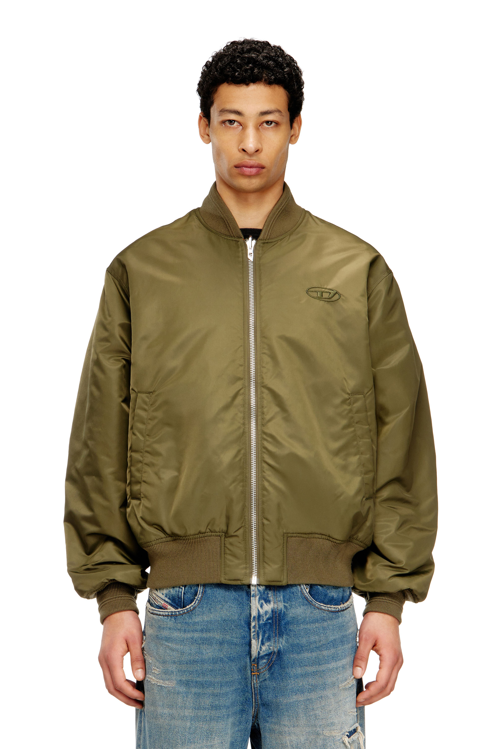 Diesel Homem Multicolor - Padded Bomber Jacket With Oval D Embroidery - Winter Jackets - Man Tamanho 50
