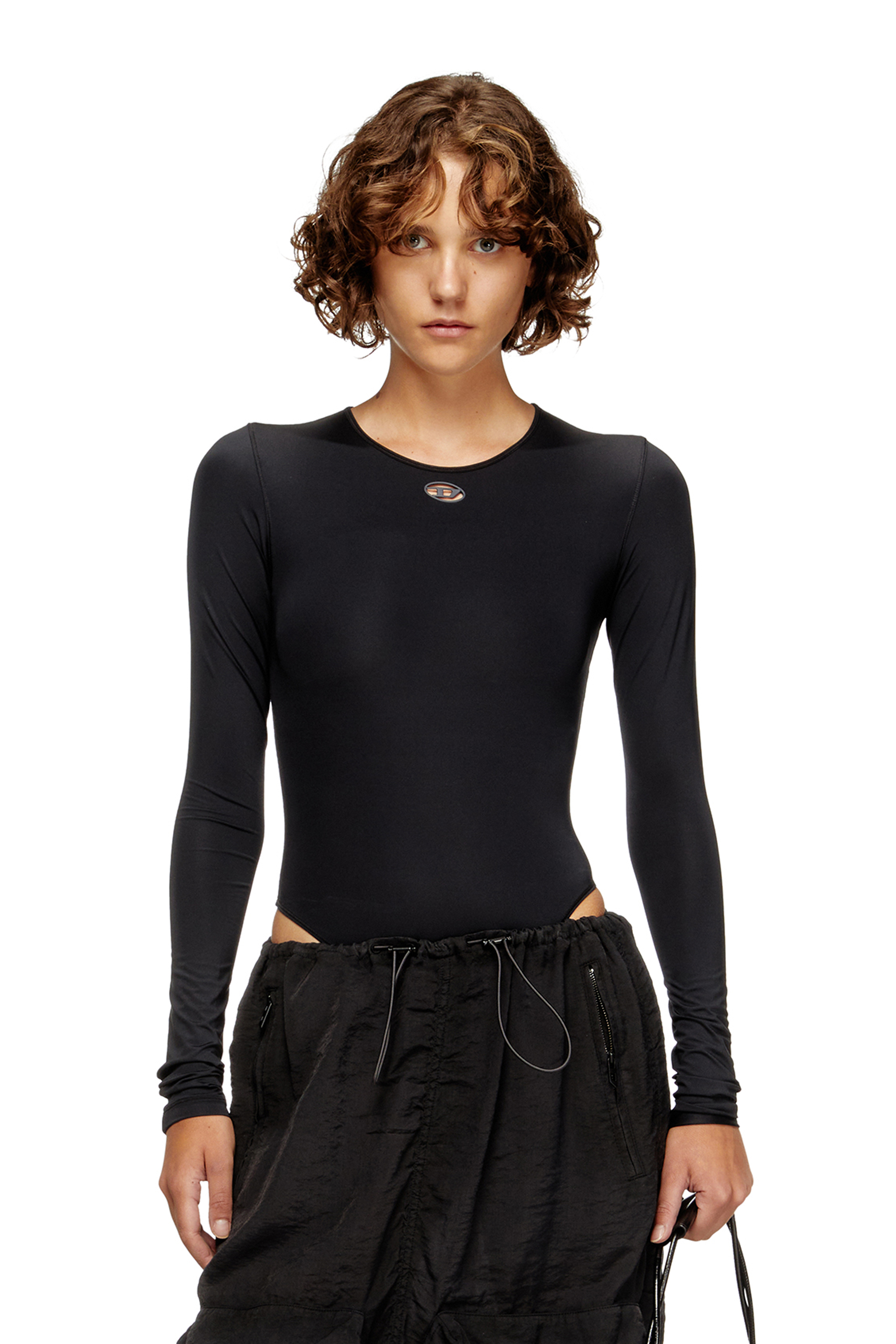 Diesel - ANGELINA-UTLT, Woman's Stretch Nylon bodysuit in Black - 1