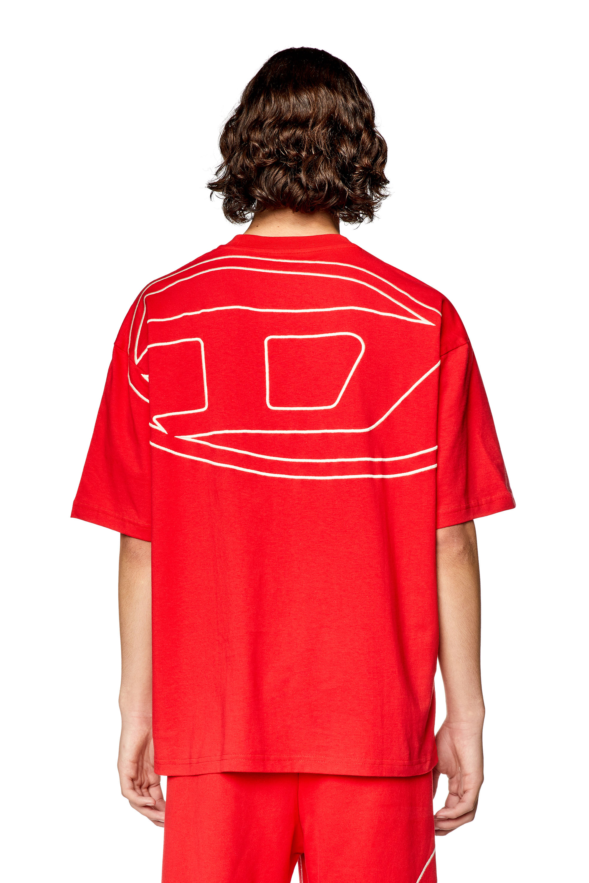 Shop Diesel T-shirt Con Maxi Logo D Sul Retro In Red