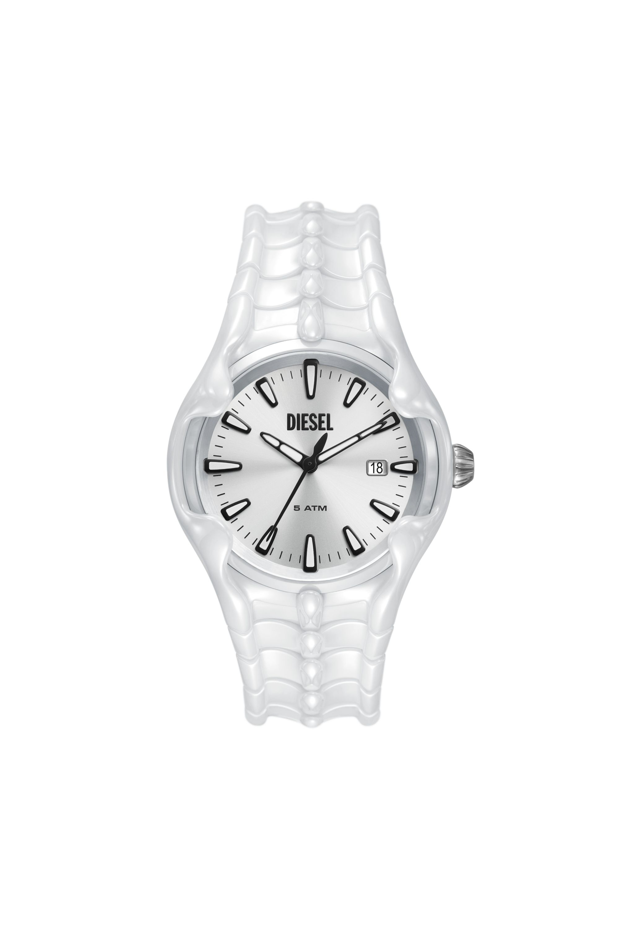 Diesel - Vert three-hand date white ceramic watch - Timeframes - Man - White
