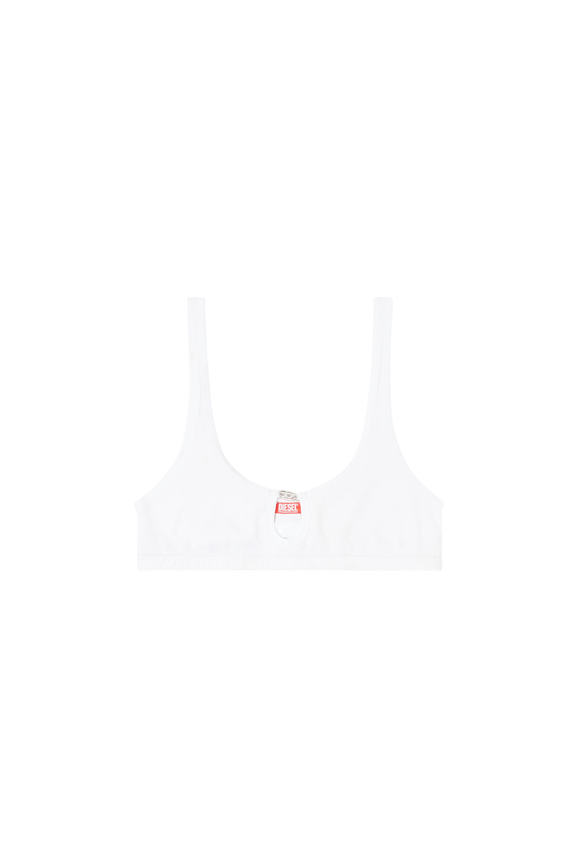 Diesel - FLORENCE-DNM, Woman's Soft bra in cotton rib with jewel Oval D in White - 3