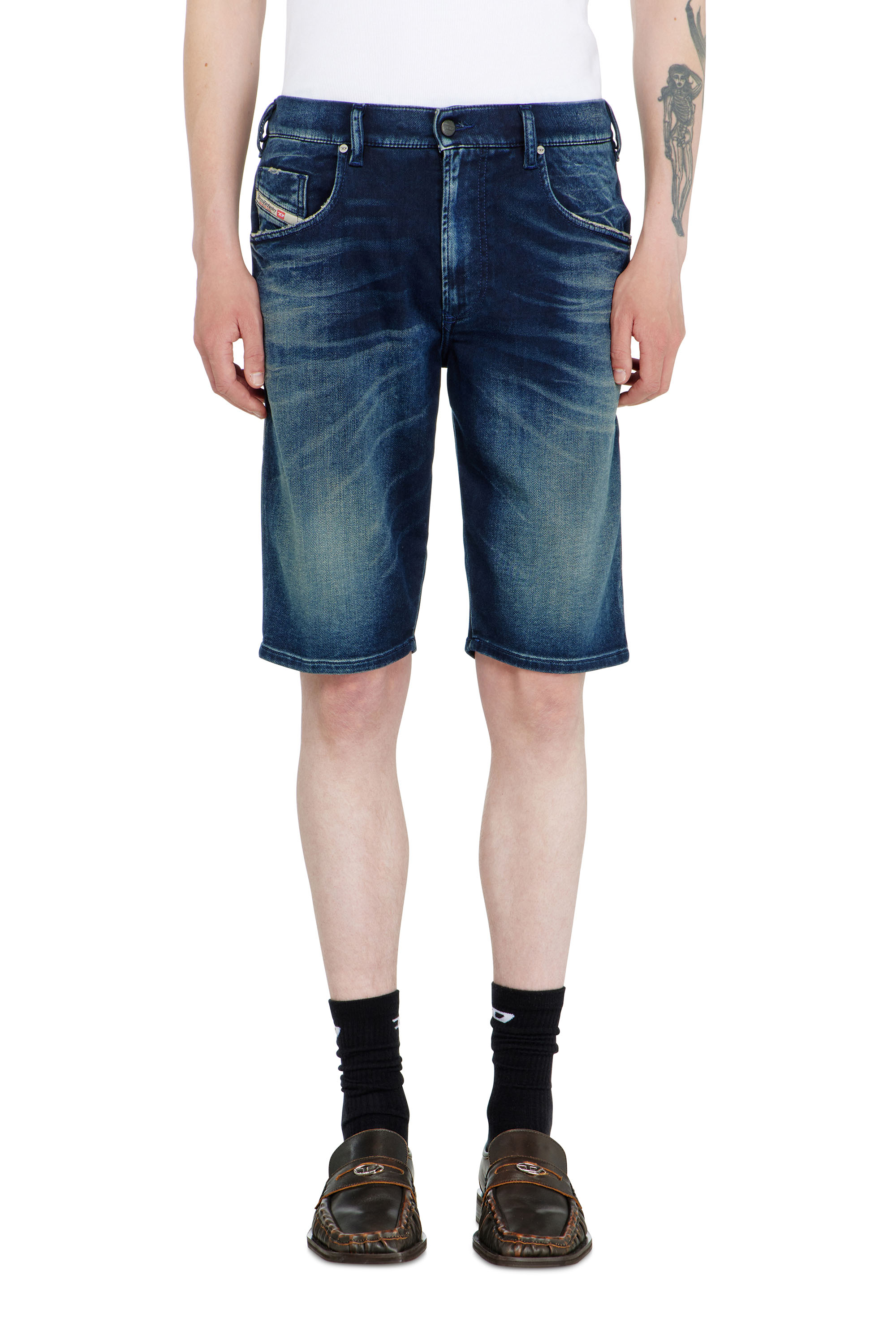 Diesel - Chino shorts in shaded JoggJeans - Denim short pants - Man - Blue