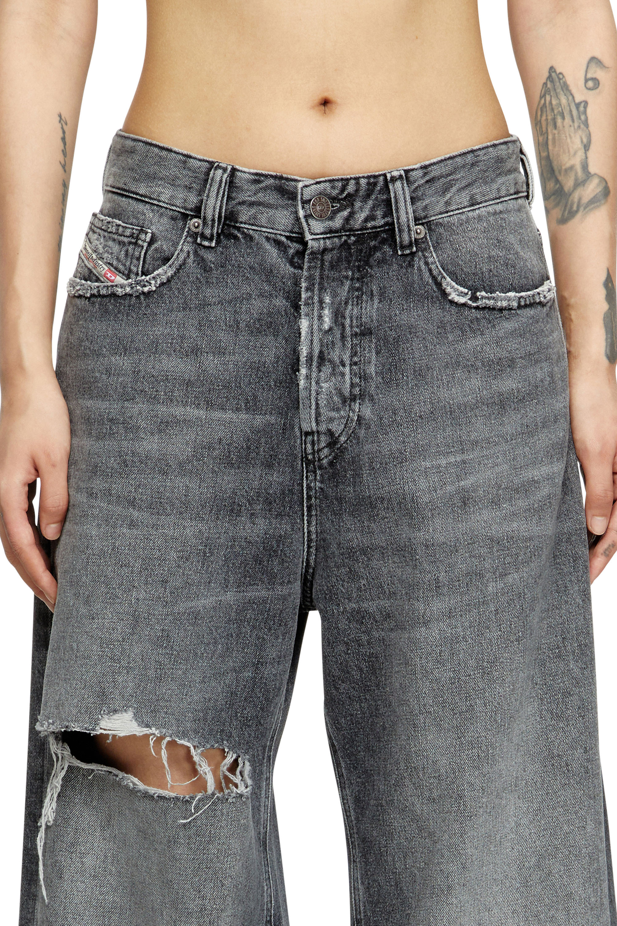 Diesel - Woman's Relaxed Jeans 1996 D-Sire 007X4, Black/Dark grey - 5