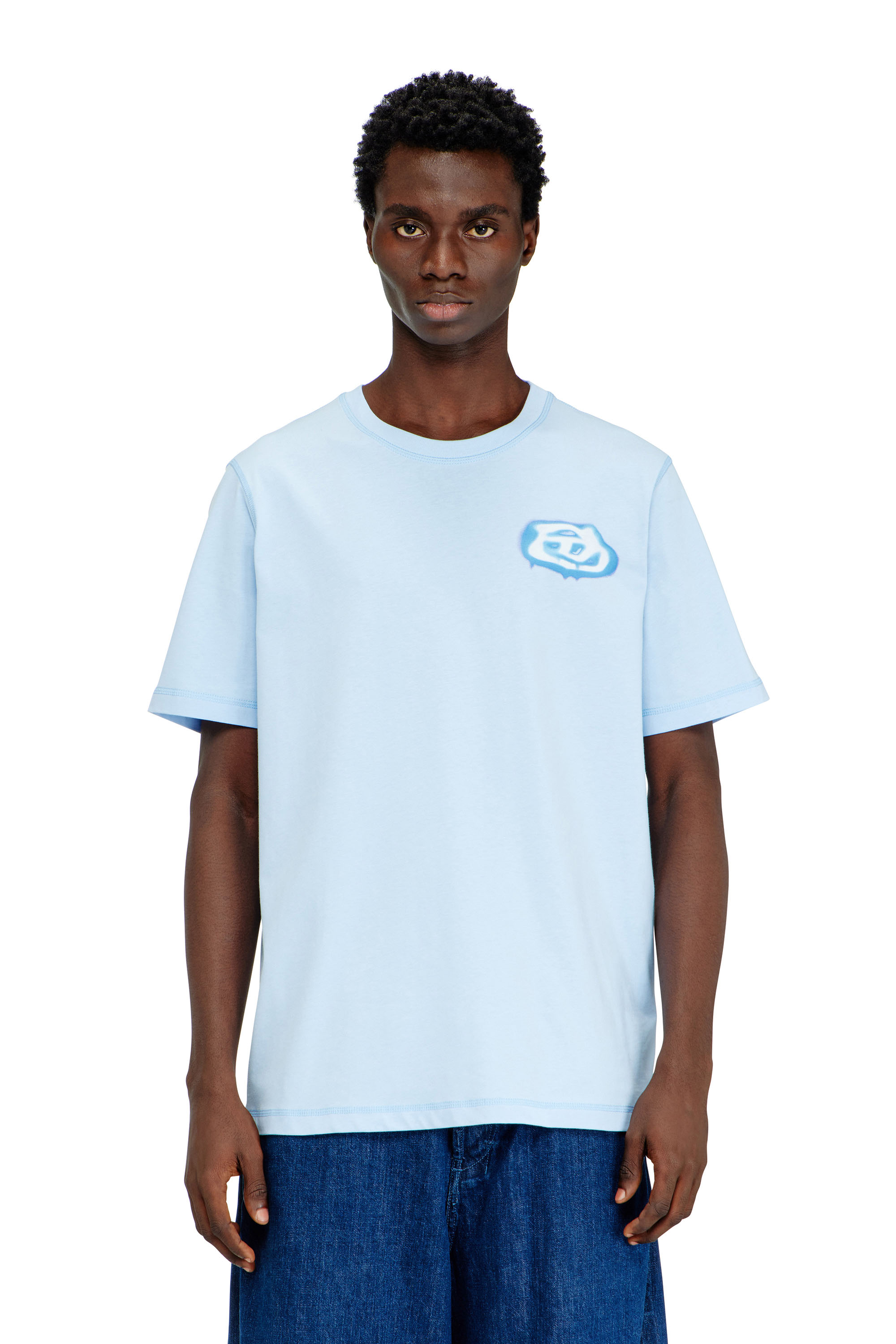 Diesel - T-shirt with Oval D logo print - T-Shirts - Man - Blue