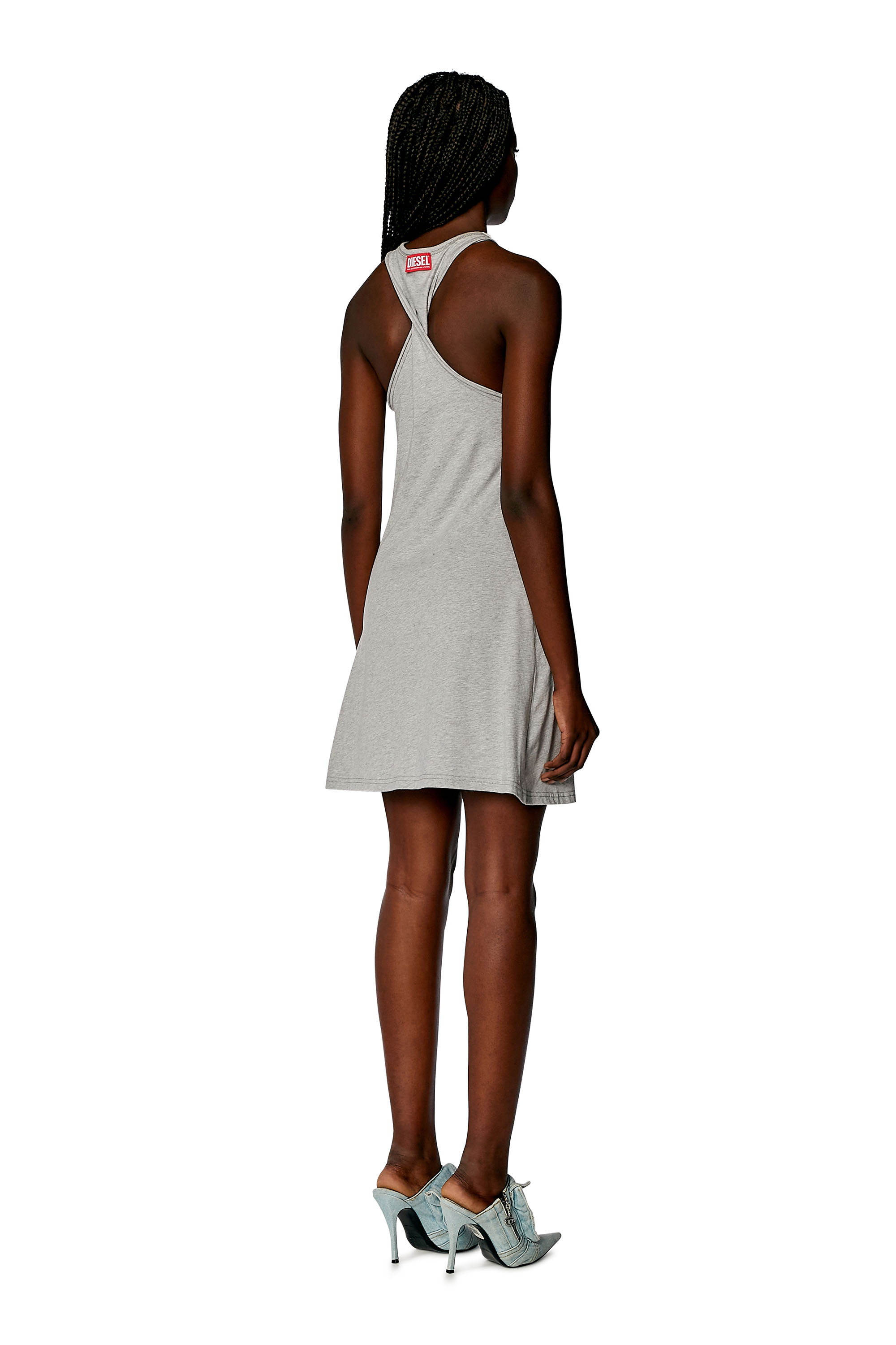 Diesel - Short halterneck dress in printed jersey - Dresses - Woman - Grey