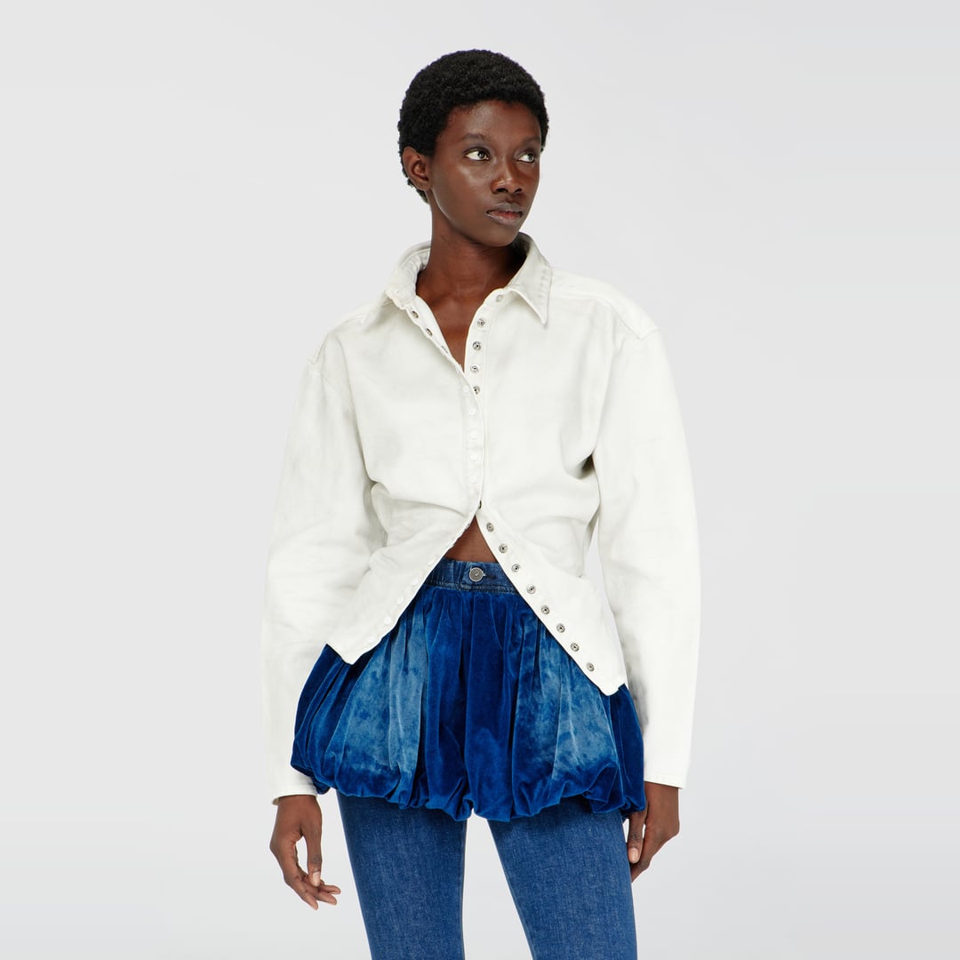 Diesel - Fitted shirt in denim - Denim Shirts - Woman - White