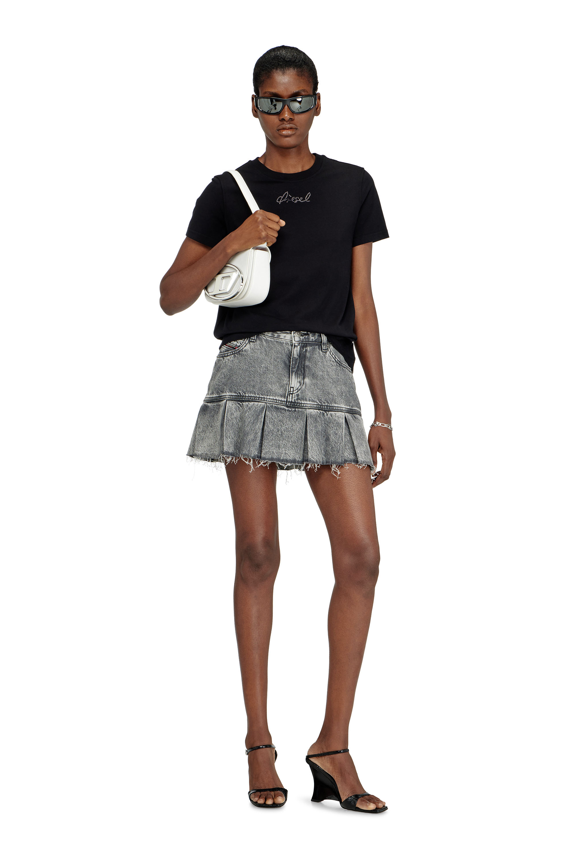 Diesel - 1DR, Woman's 1DR-Iconic shoulder bag in nappa leather in White - 3