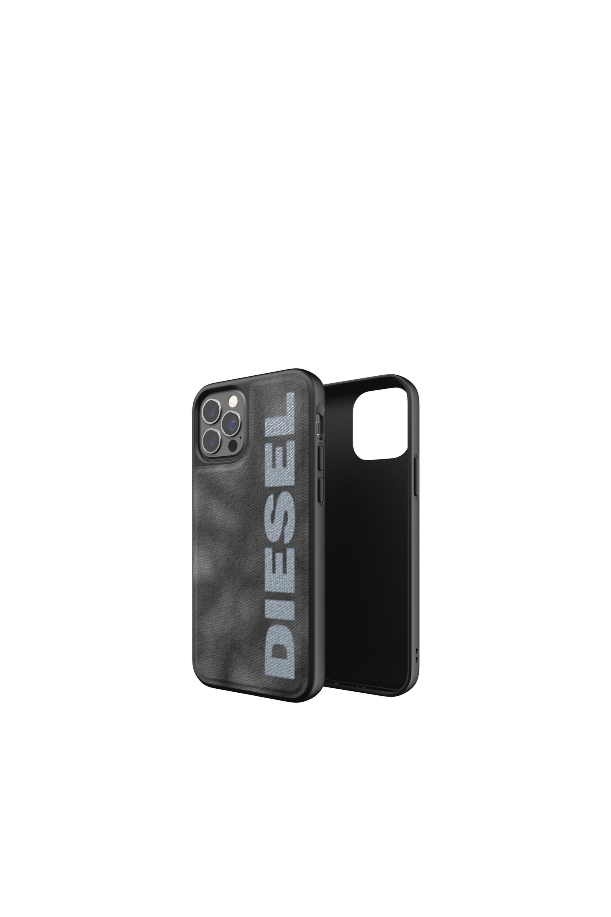 Diesel - Custodia sagomata in denim per iPhone 12 / 12 Pro - Cover - Unisex - Nero