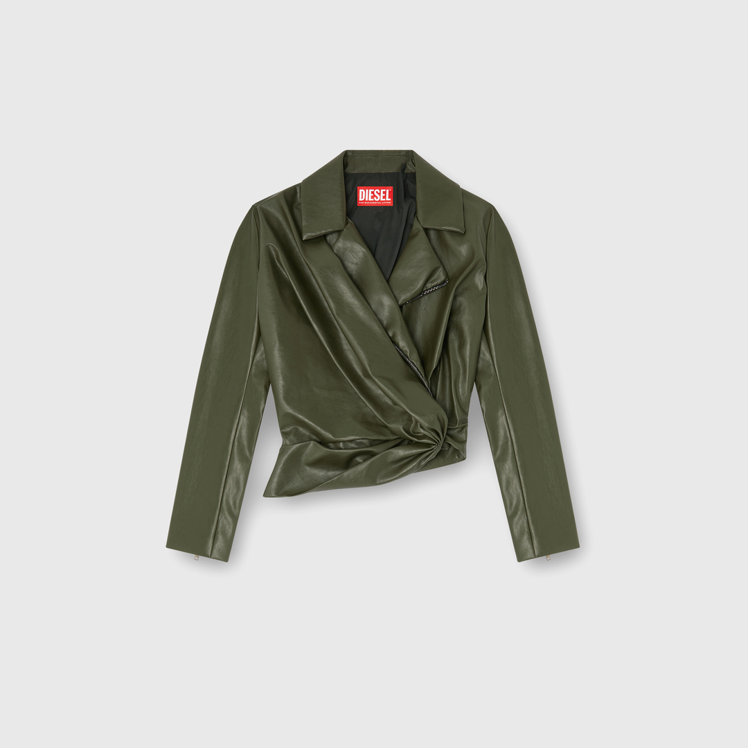 Diesel - Draped wrap-effect jacket - Jackets - Woman - Green