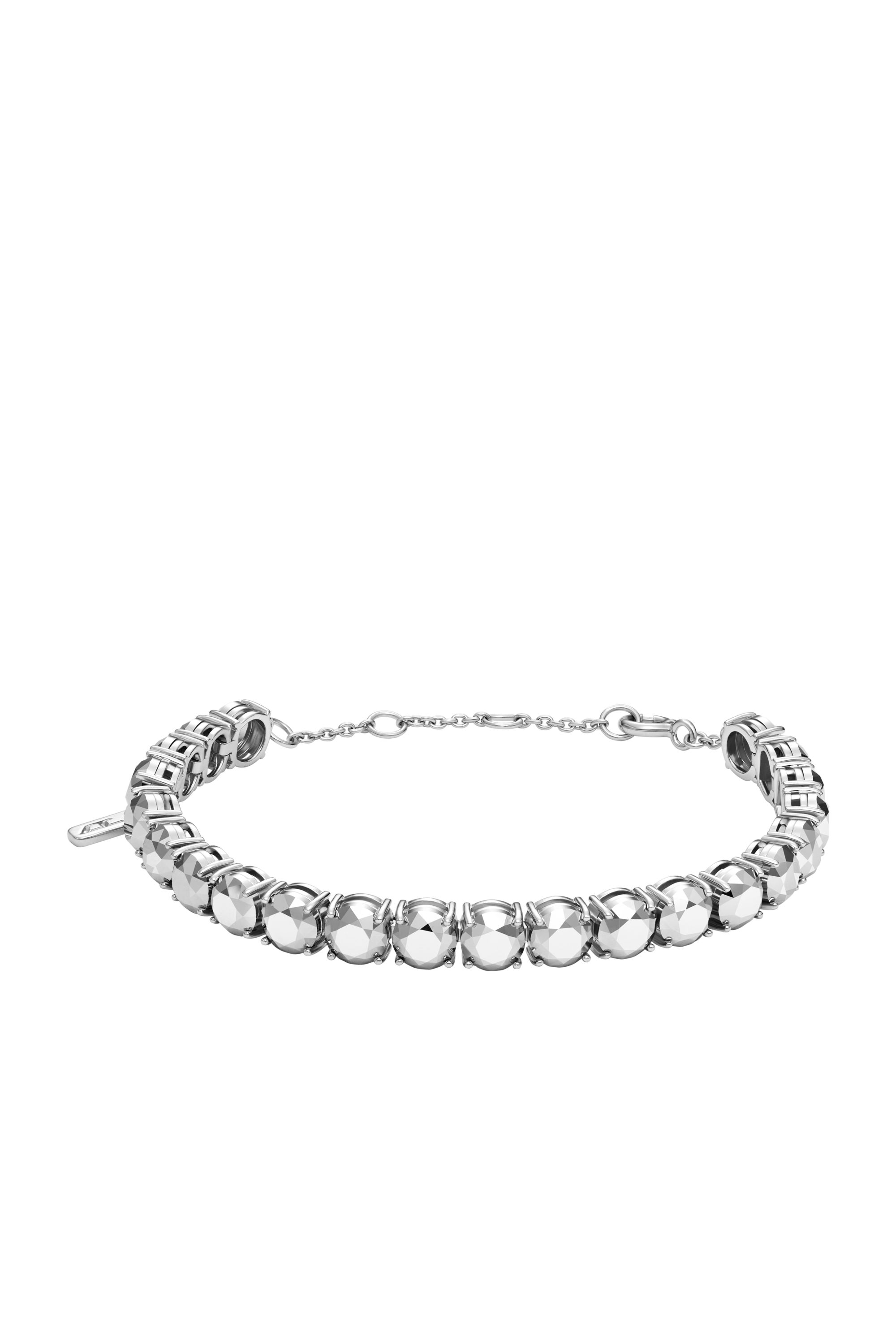 Diesel - DL1354040 STERLING SILVER JEWEL, Unisex's Sterling Silver Diamond Cut Bracelet in Silver - 1