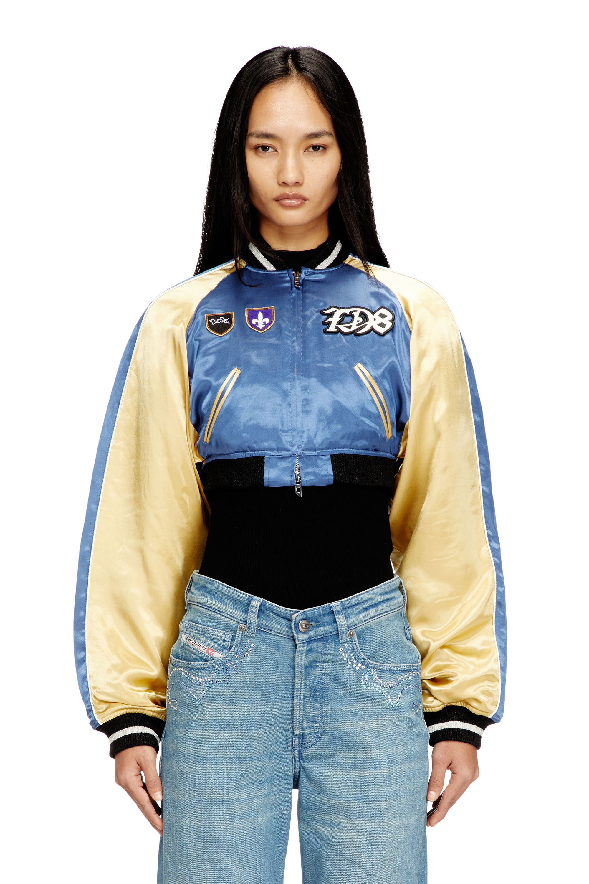 Diesel Women's Multicolor - Cropped Satin Souvenir Jacket - Jackets - Woman Size 42