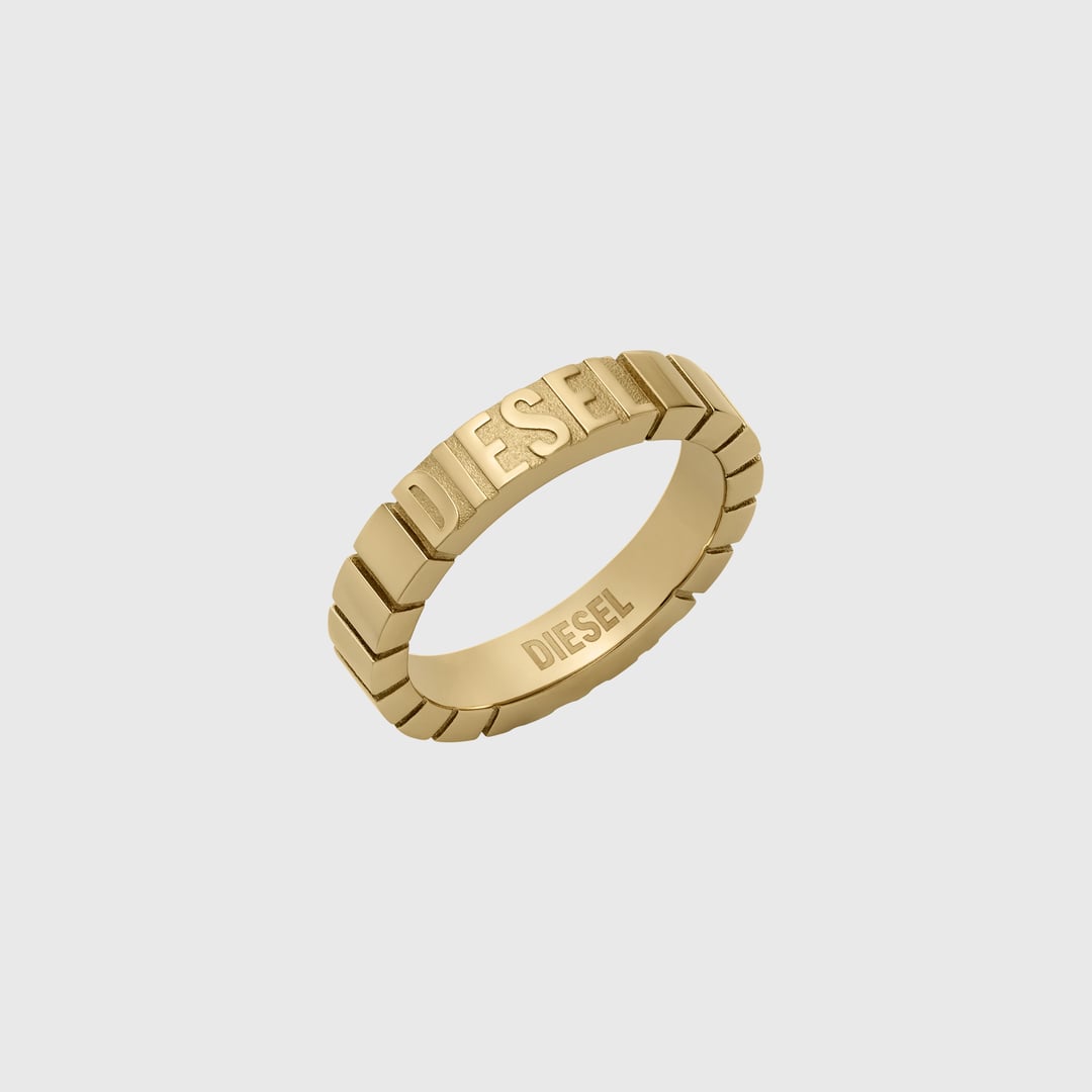 Diesel - Stainless Steel Band Ring - Rings - Unisex - Gold