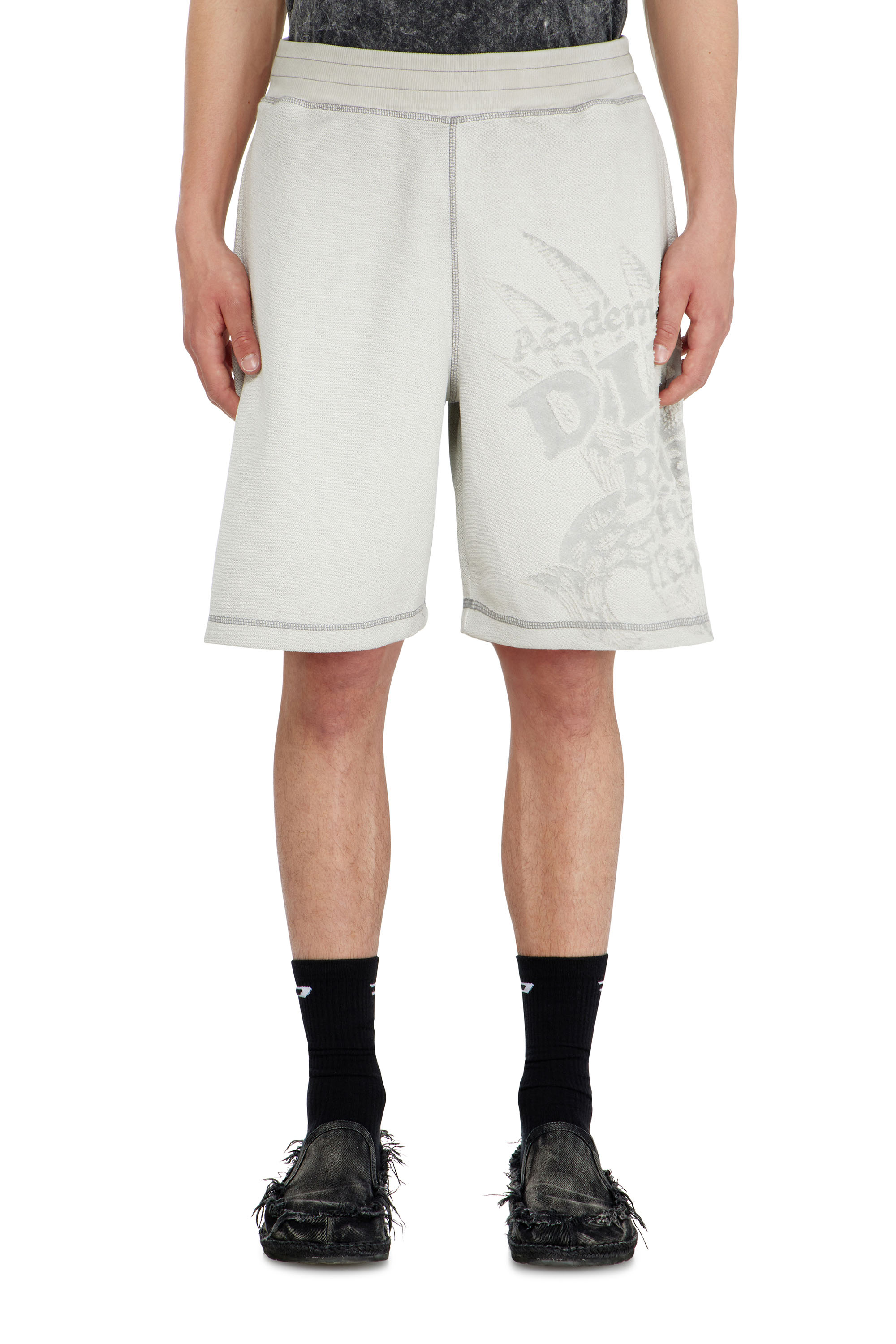Diesel - Sweatshorts with dévoré motifs - Shorts - Man - Grey