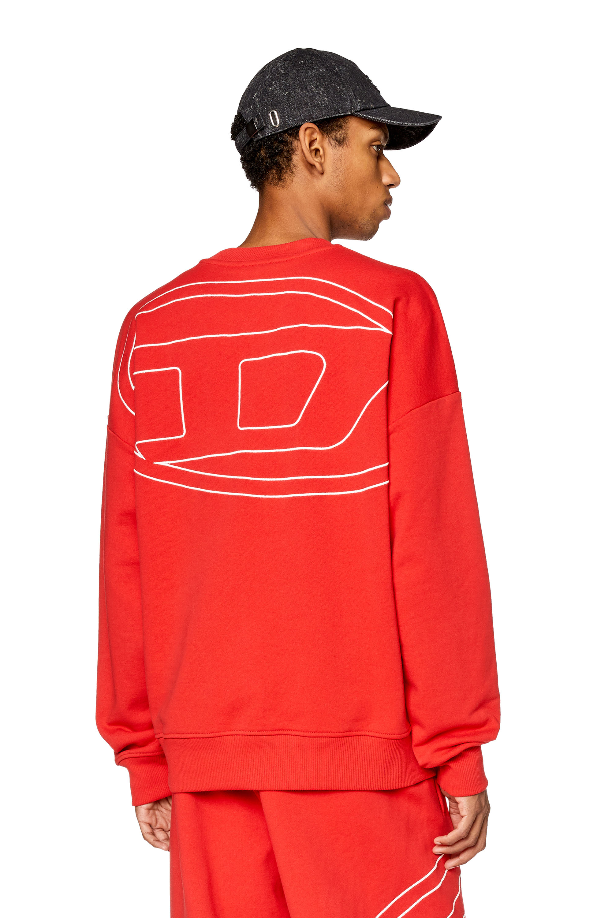 Diesel Sweatshirt With Logo Embroidery In Red