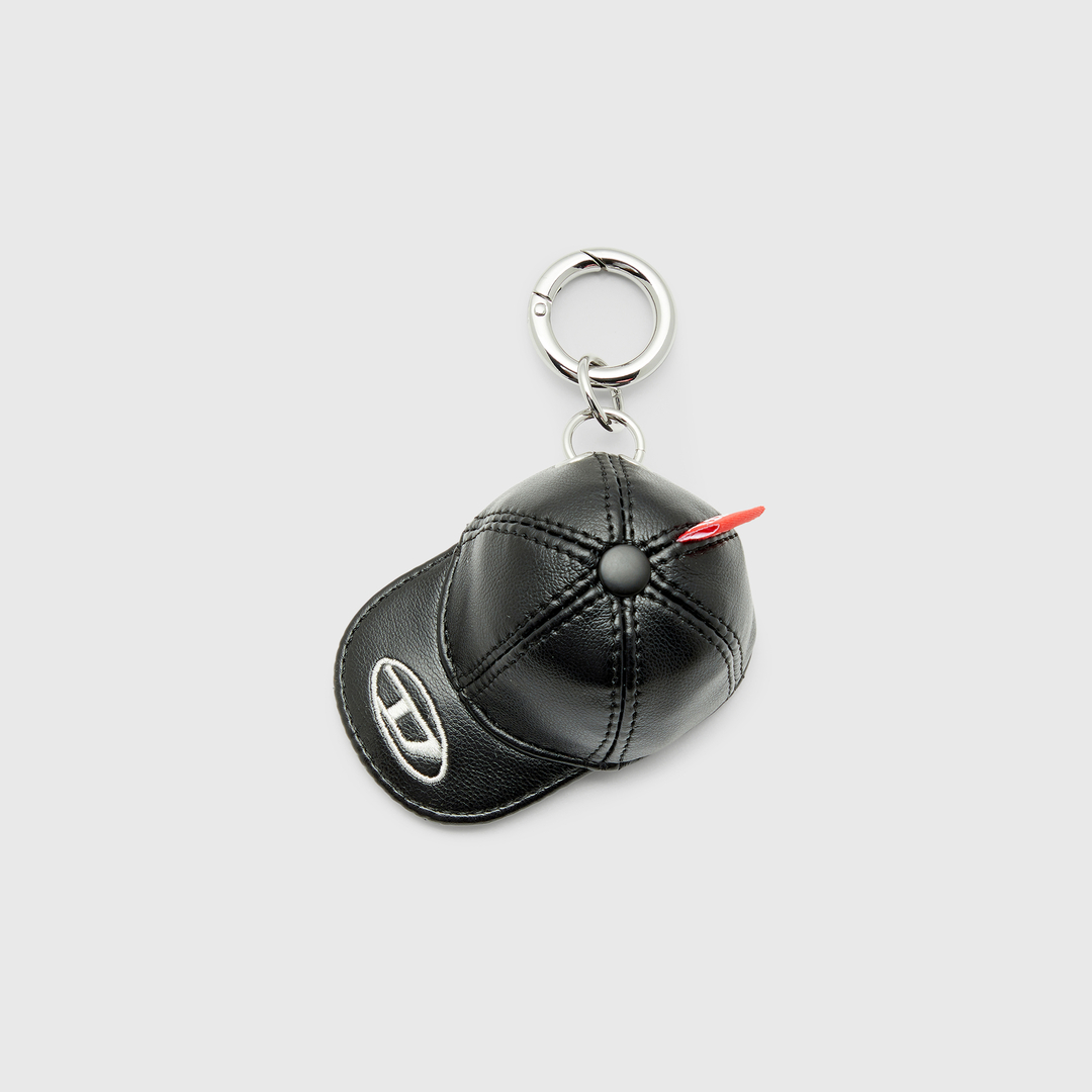 Diesel - Baseball hat charm with Oval D embroidery - Charms and Keyrings - Unisex - Black