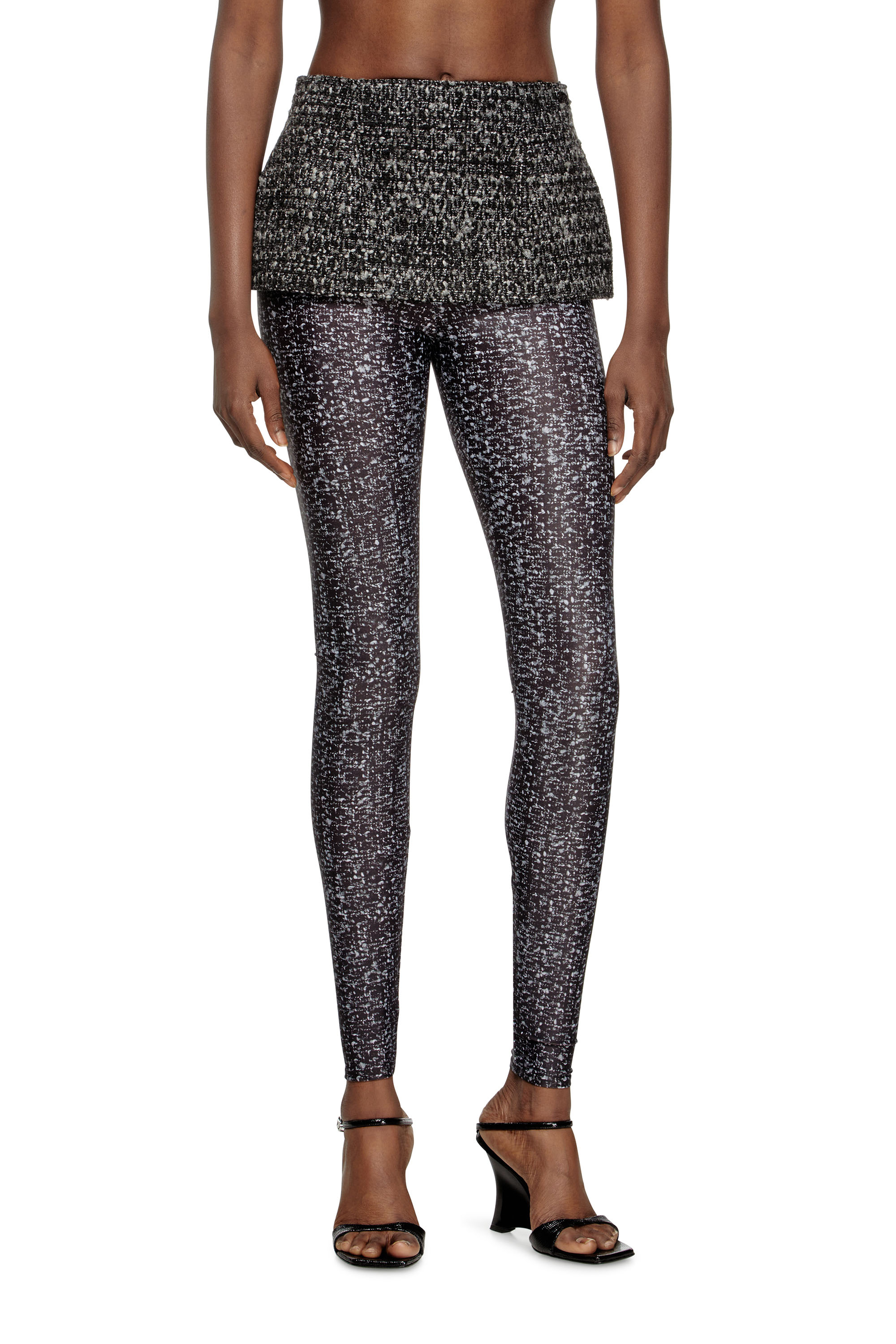Diesel Bouclé Skirt With Leggings In Black