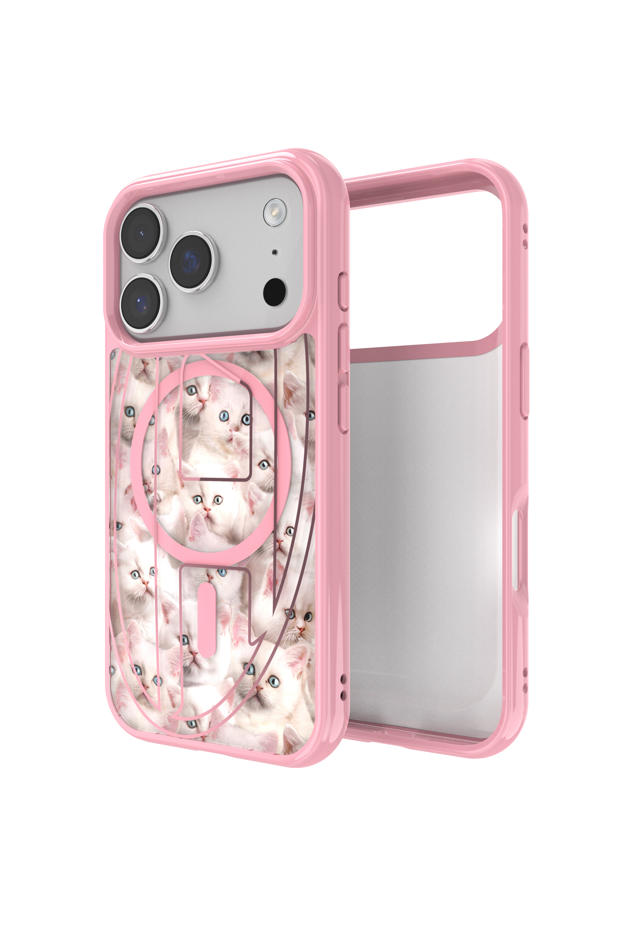 Diesel Rosa Unisex - Custodia Oval D Cats Con Magsafe Per Iphone Pro - Cover Taglia 17