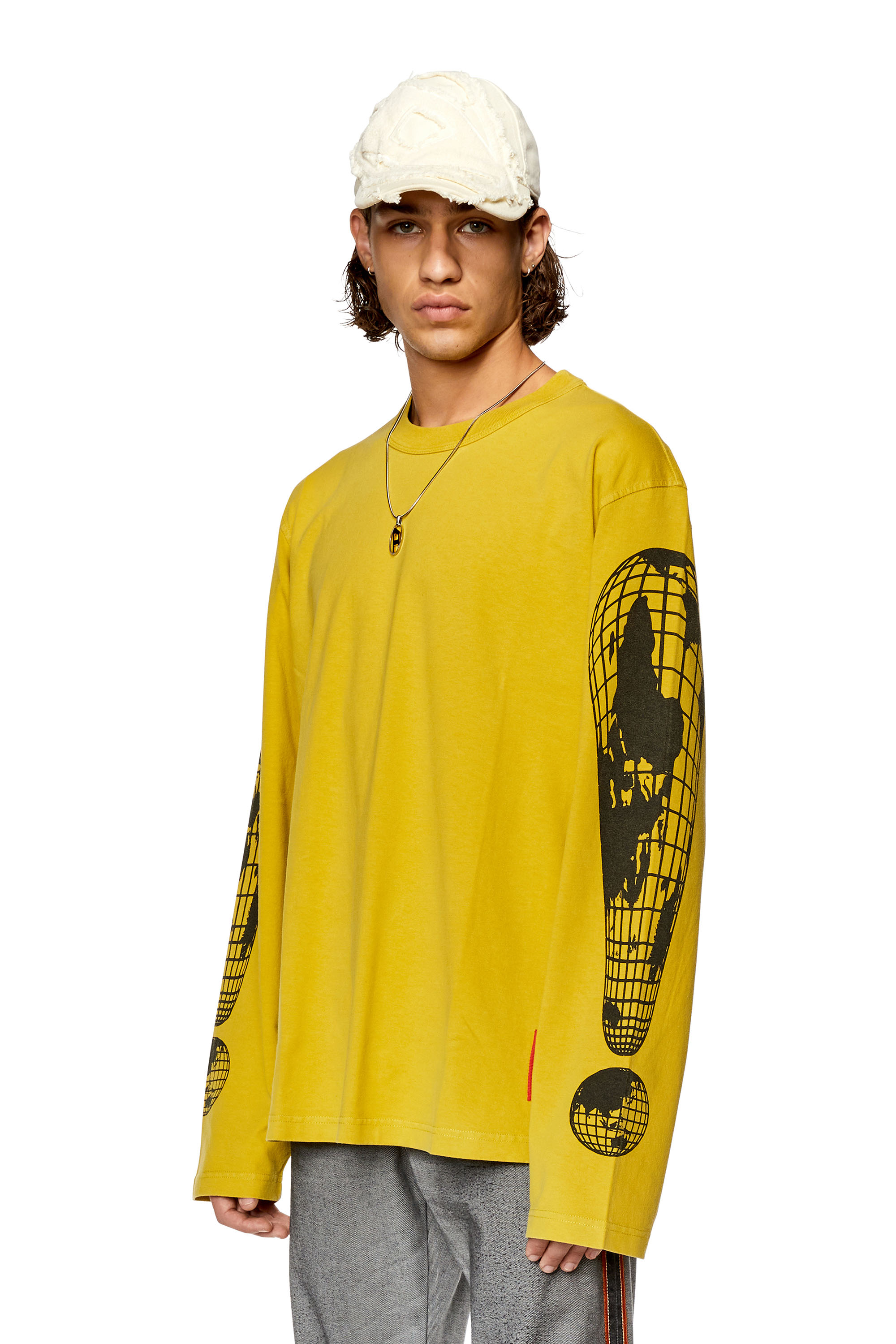 Diesel - T-shirt with jacquard patch - T-Shirts - Man - Yellow