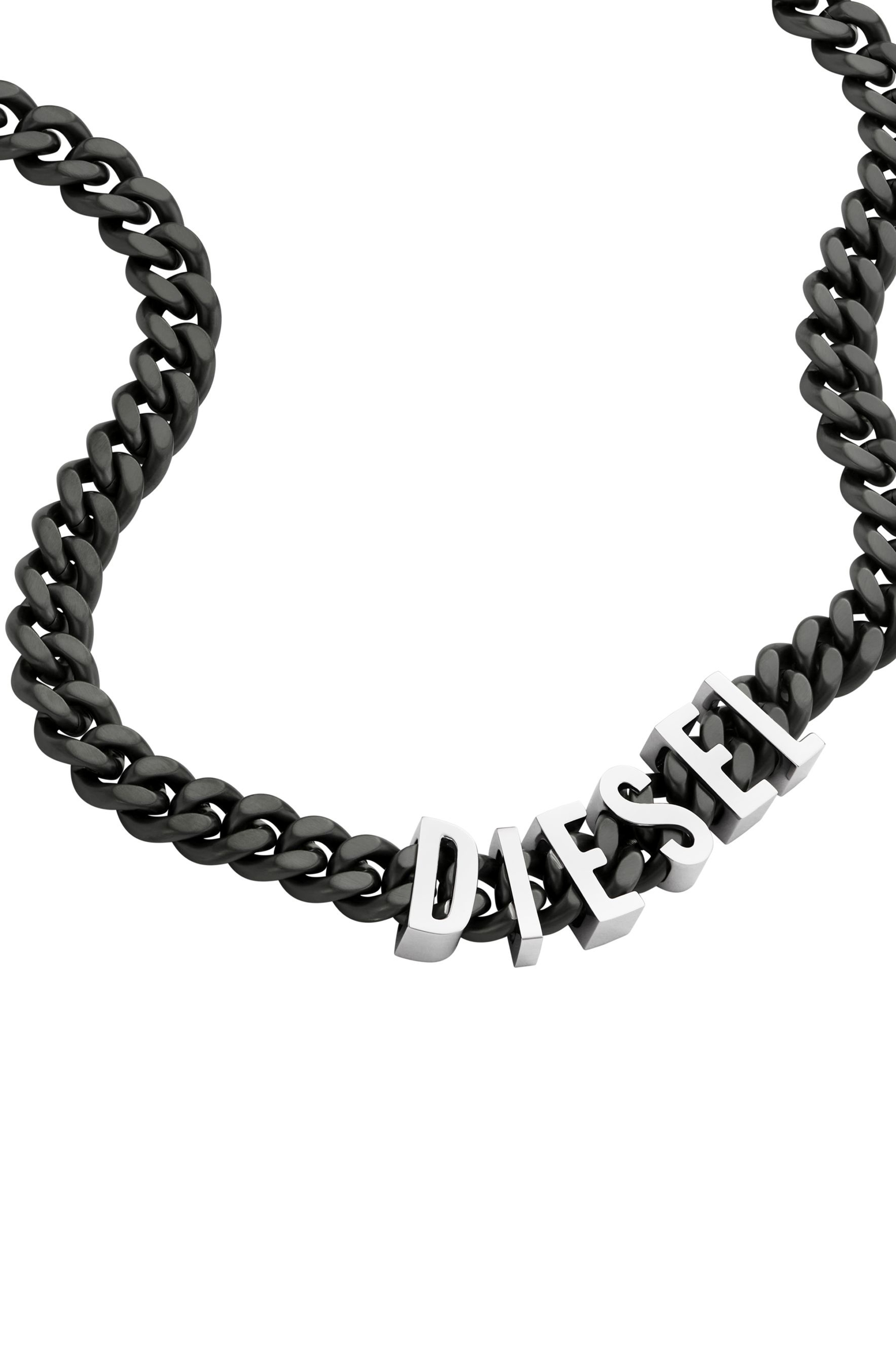 Diesel - Halskette aus zweifarbigem Edelstahl - Halsketten - Herren - Schwarz