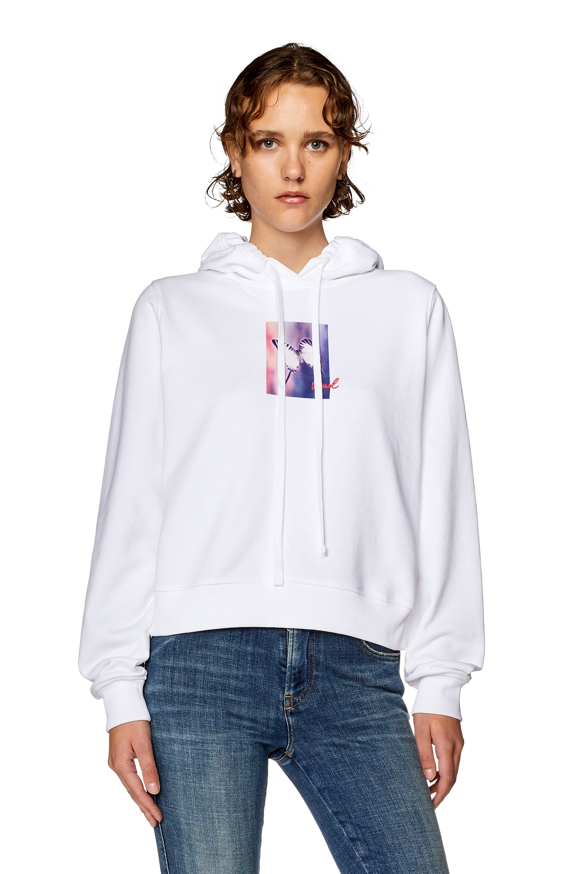 Diesel - Hoodie with butterfly print - Sweaters - Woman - White