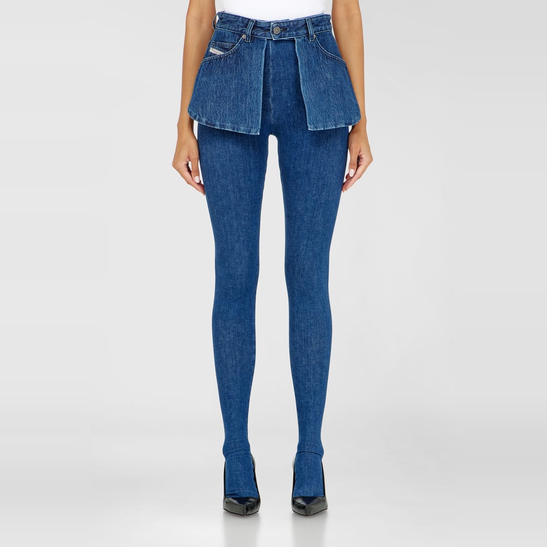 Diesel Skinny Jeans Regular Waist D-Spika, Dark blue, Elastic waistband