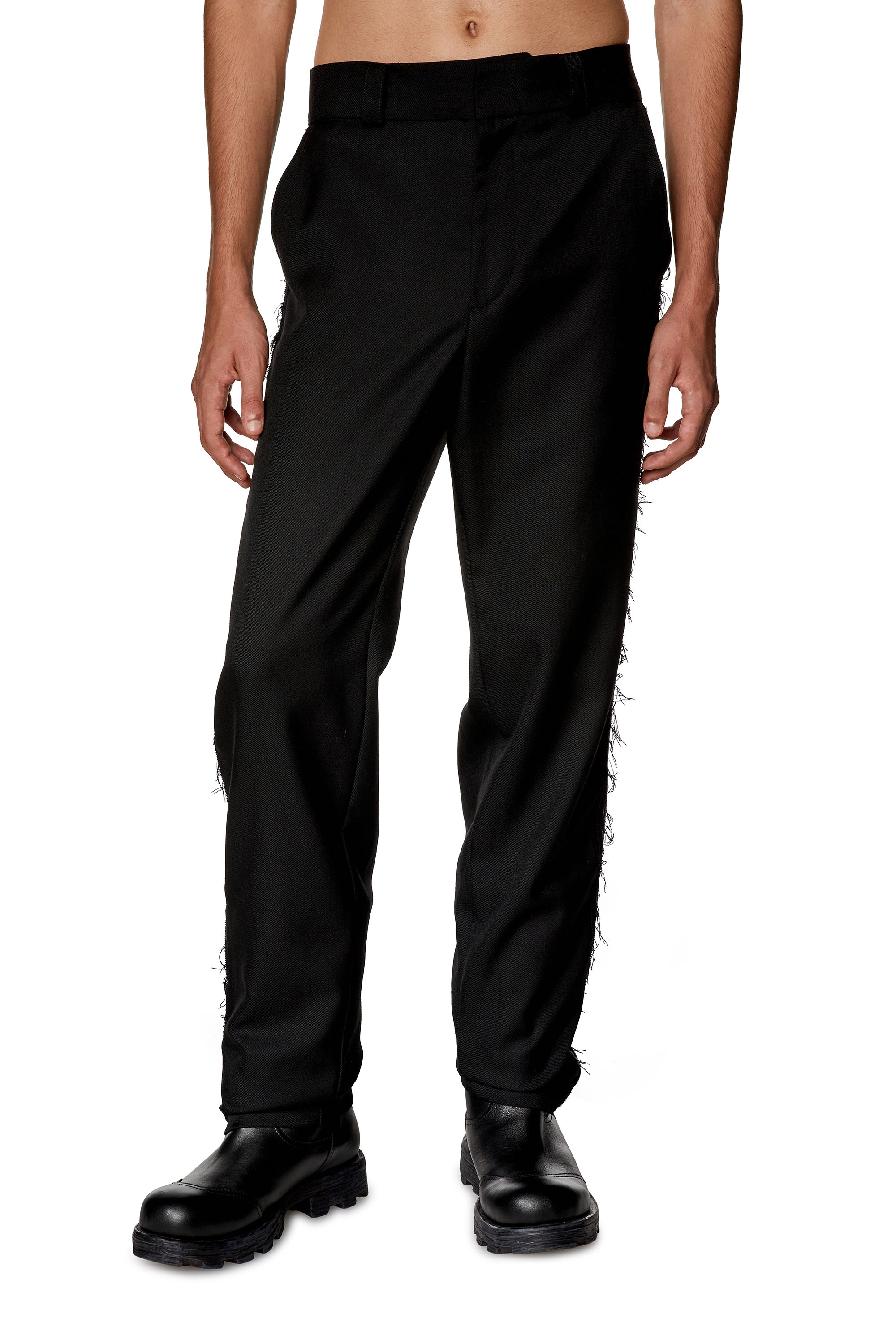 Diesel - Cool wool pants with denim inserts - Pants - Man - Black