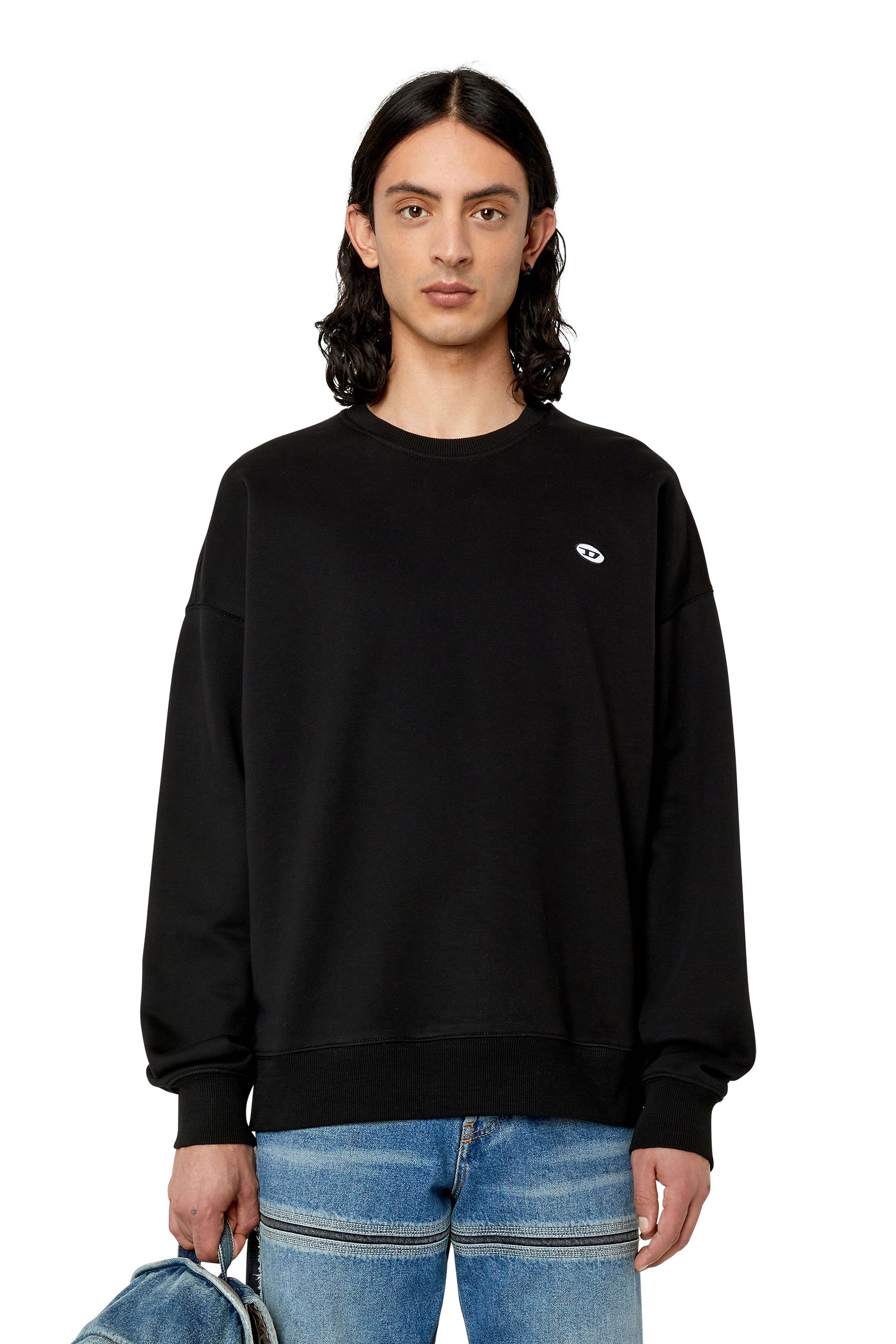 Diesel - Sweatshirt with oval D patch - Sweaters - Man - Black