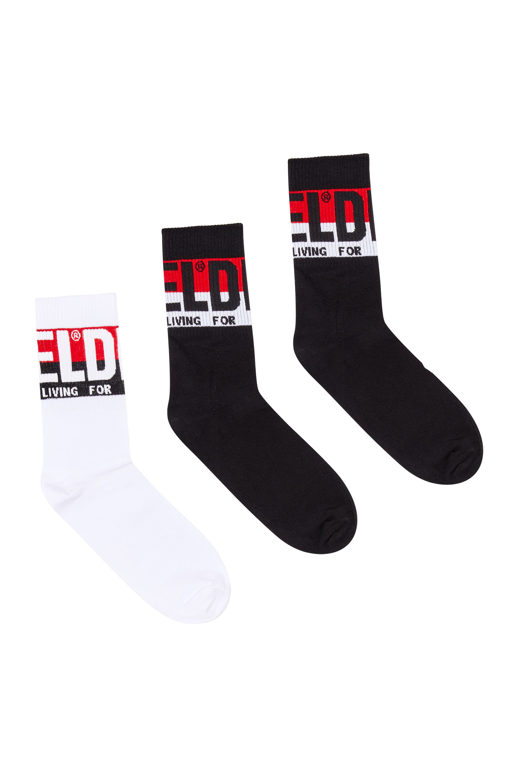 Diesel - Three-pack of socks with logo cuffs - Socks - Man - Multicolor