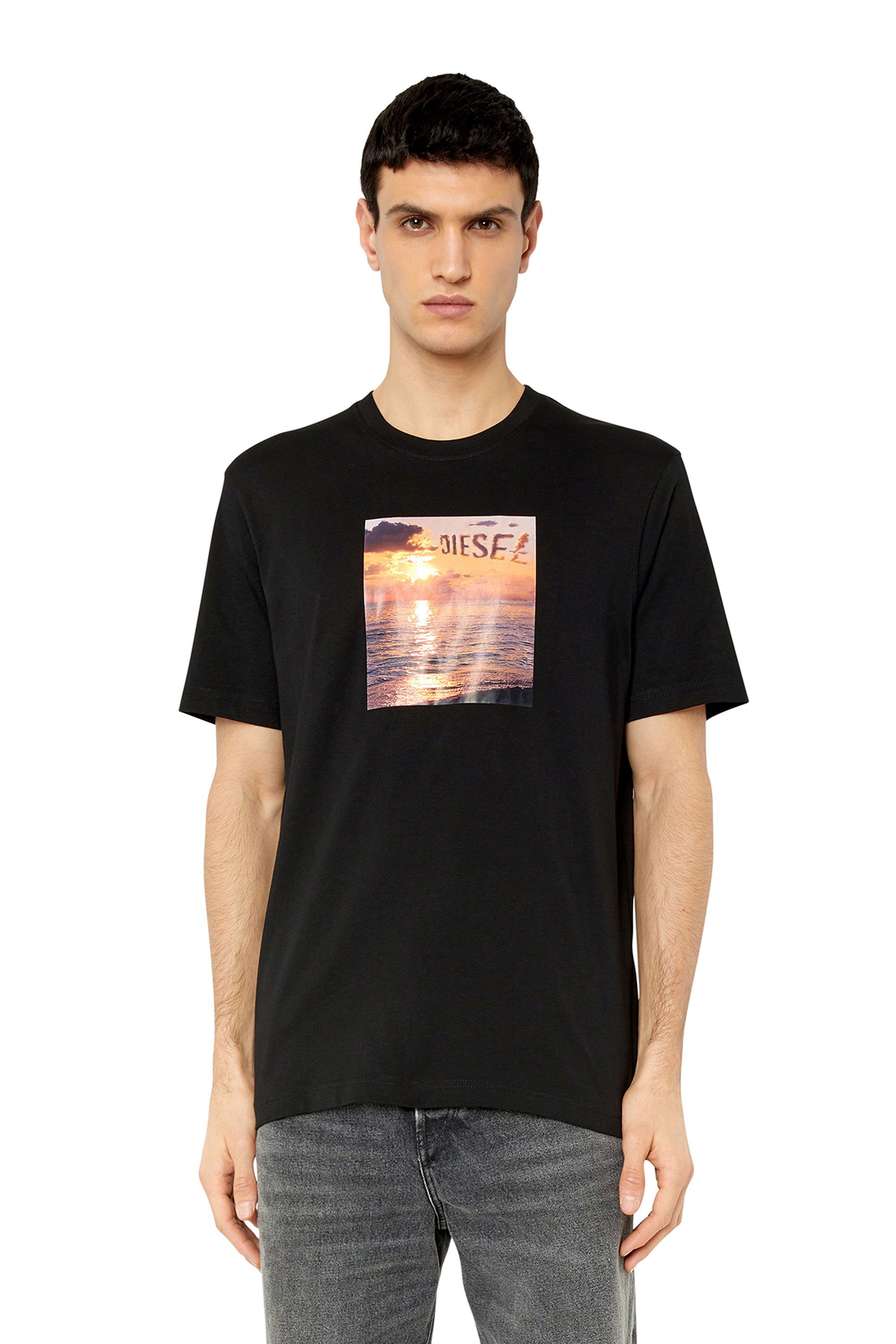 Diesel - T-shirt con stampa tramonto Diesel - T-Shirts - Uomo - Nero