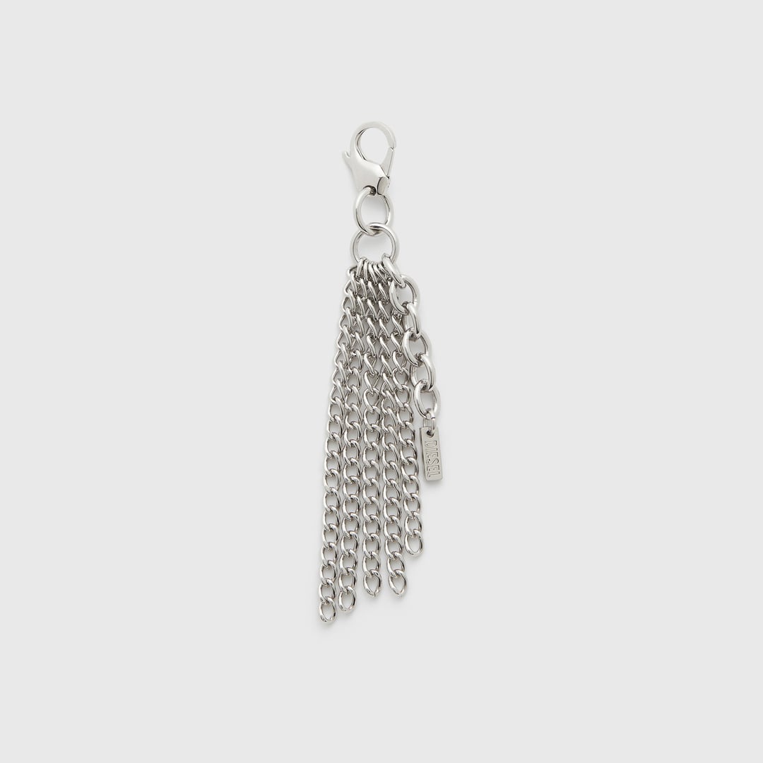 Diesel - Metal keyring with chain fringes - Charms and Keyrings - Woman - Silver