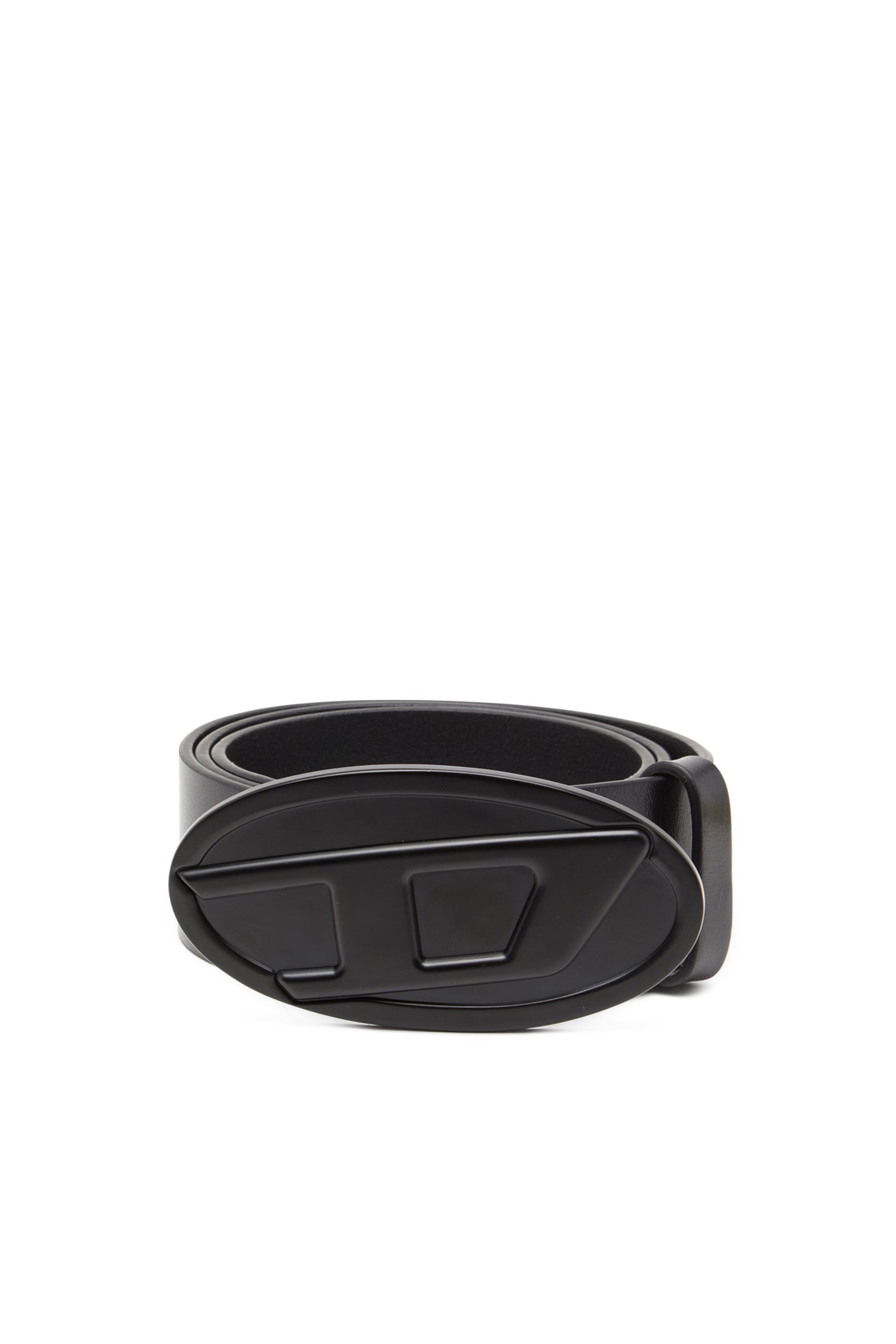 Diesel - 4cm leather belt with Oval D plaque - Belts - Woman - Black