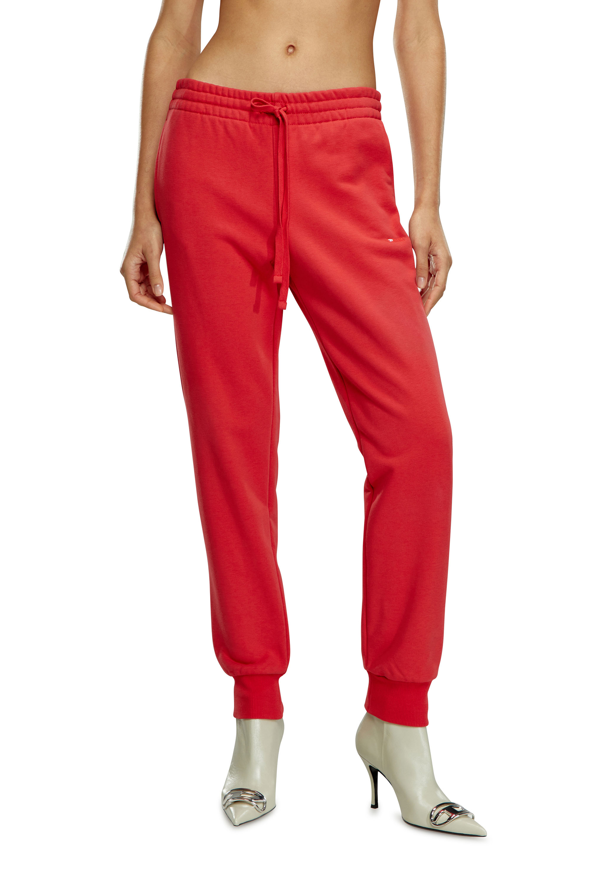 Diesel - Sweatpants with micro logo embroidery - Pants - Woman - Red