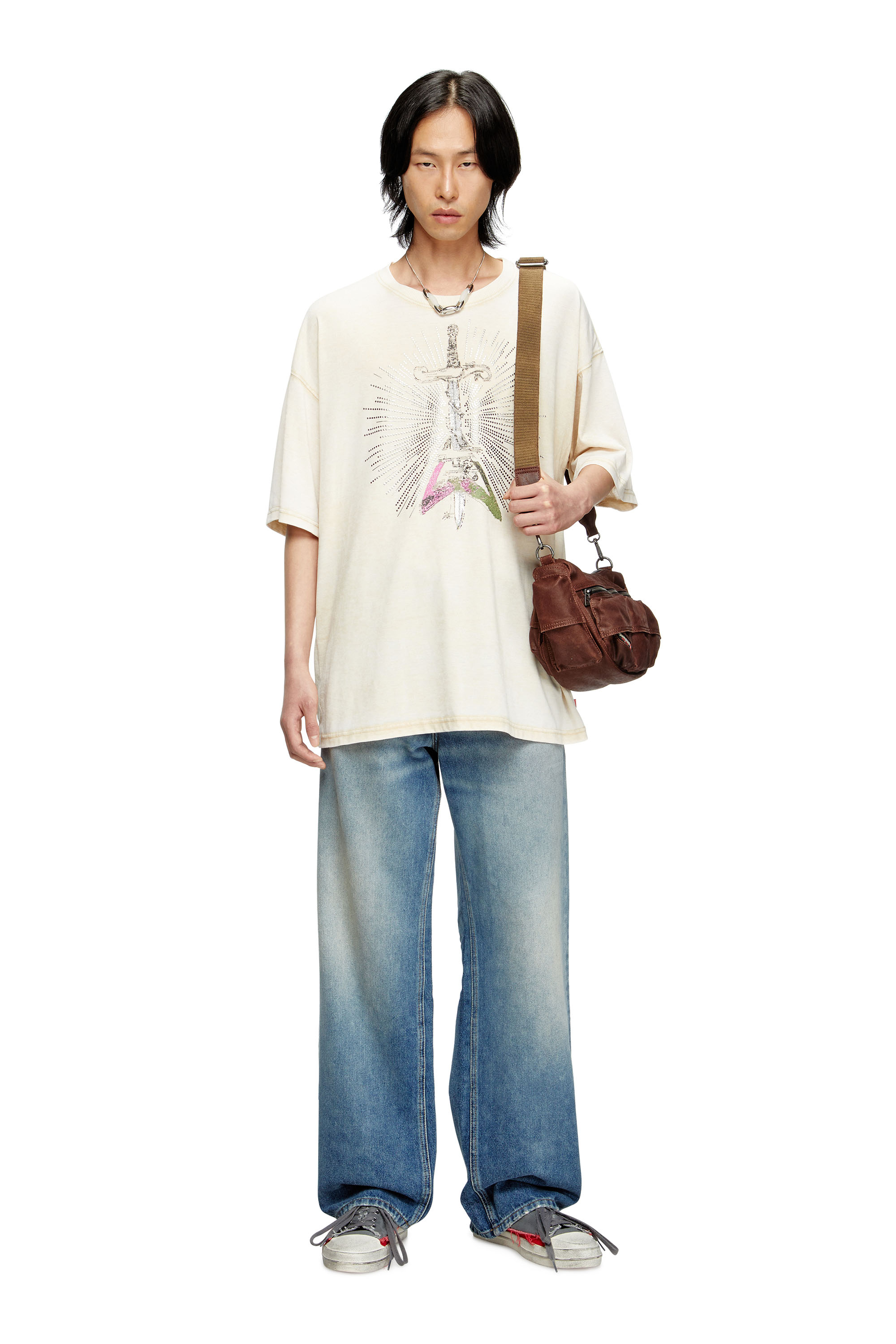 Diesel - MULTI-PKTS SHOULDER BAG X, Unisex's Multi-Pockets - Cotton bag with multiple pockets in Brown - 2