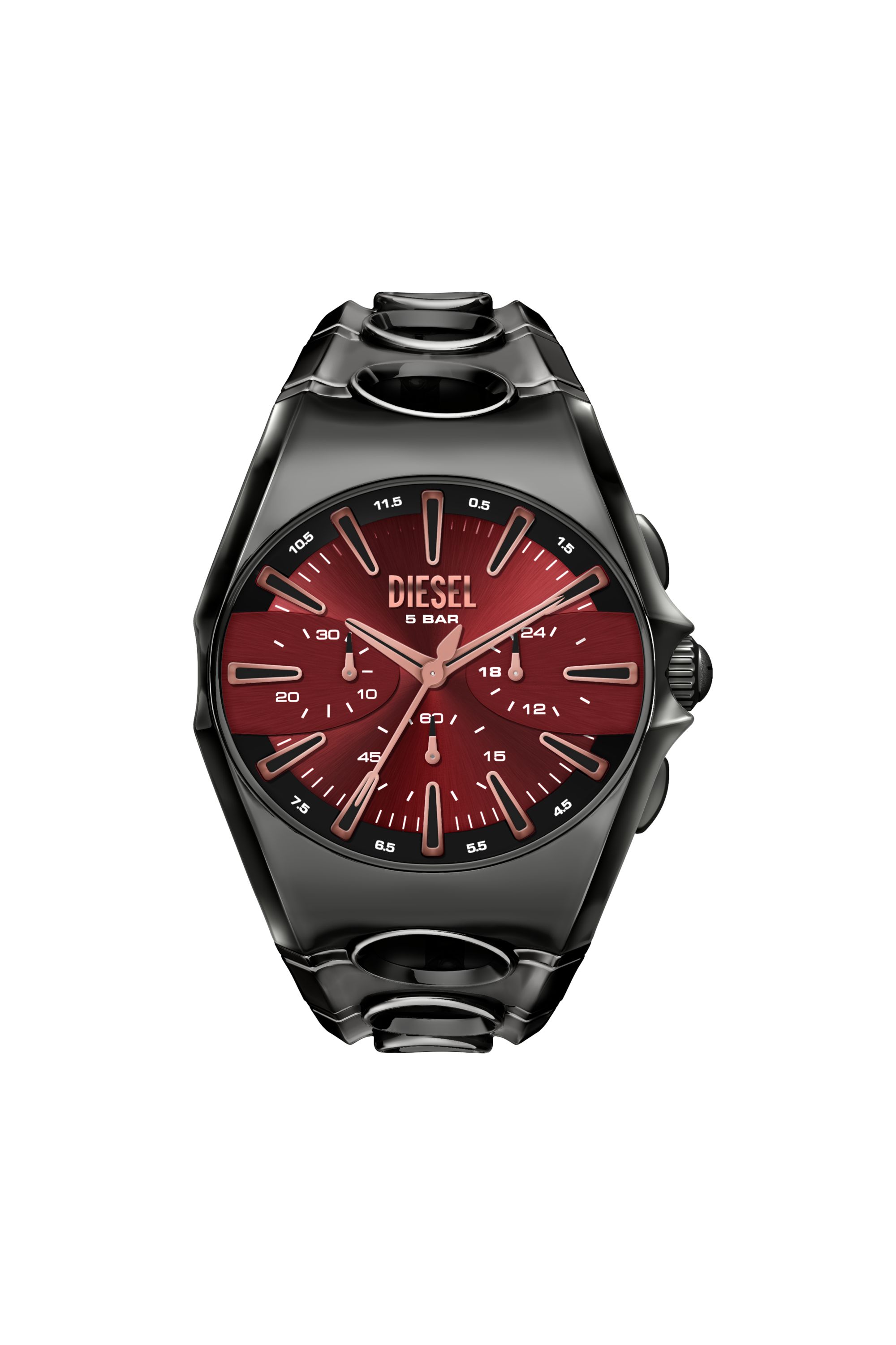 Diesel - Montre D-Curve en acier inoxydable finition gunmetal - Montres - Homme