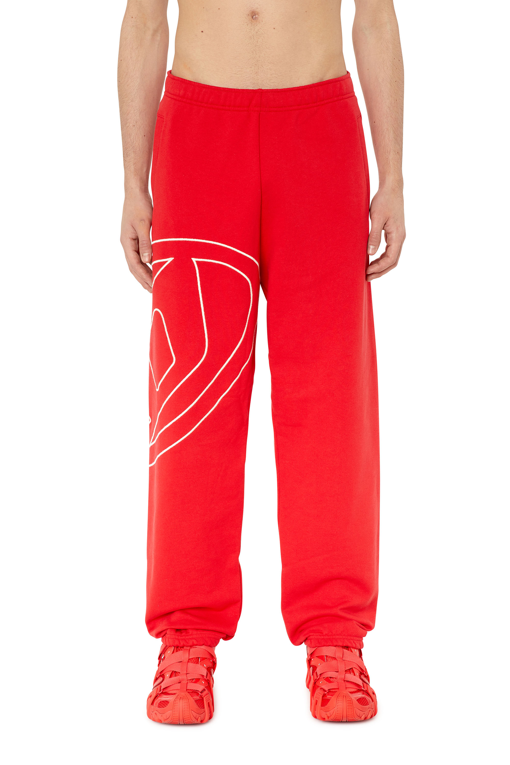 Diesel - Sweatpants with maxi D logo - Pants - Man - Red