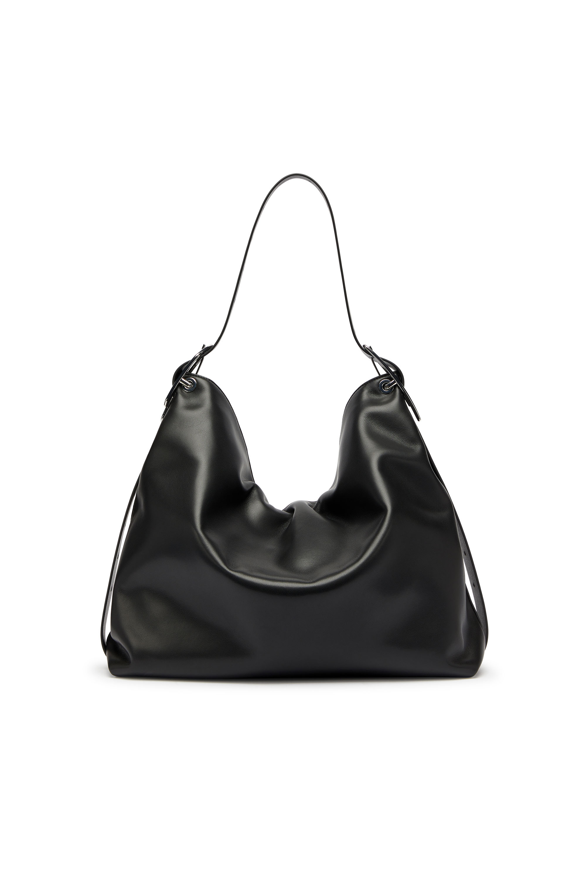 Diesel - D-LINE HOBO, Woman's D-Line-Leather hobo bag in Black - 3
