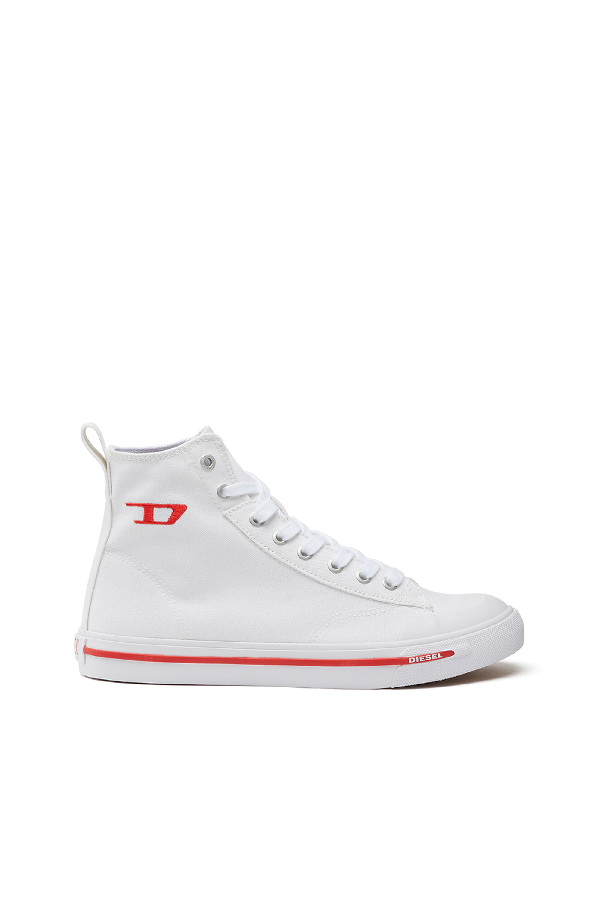 Diesel - Sneaker alte in tela con patch ovale - Sneakers - Donna - Bianco