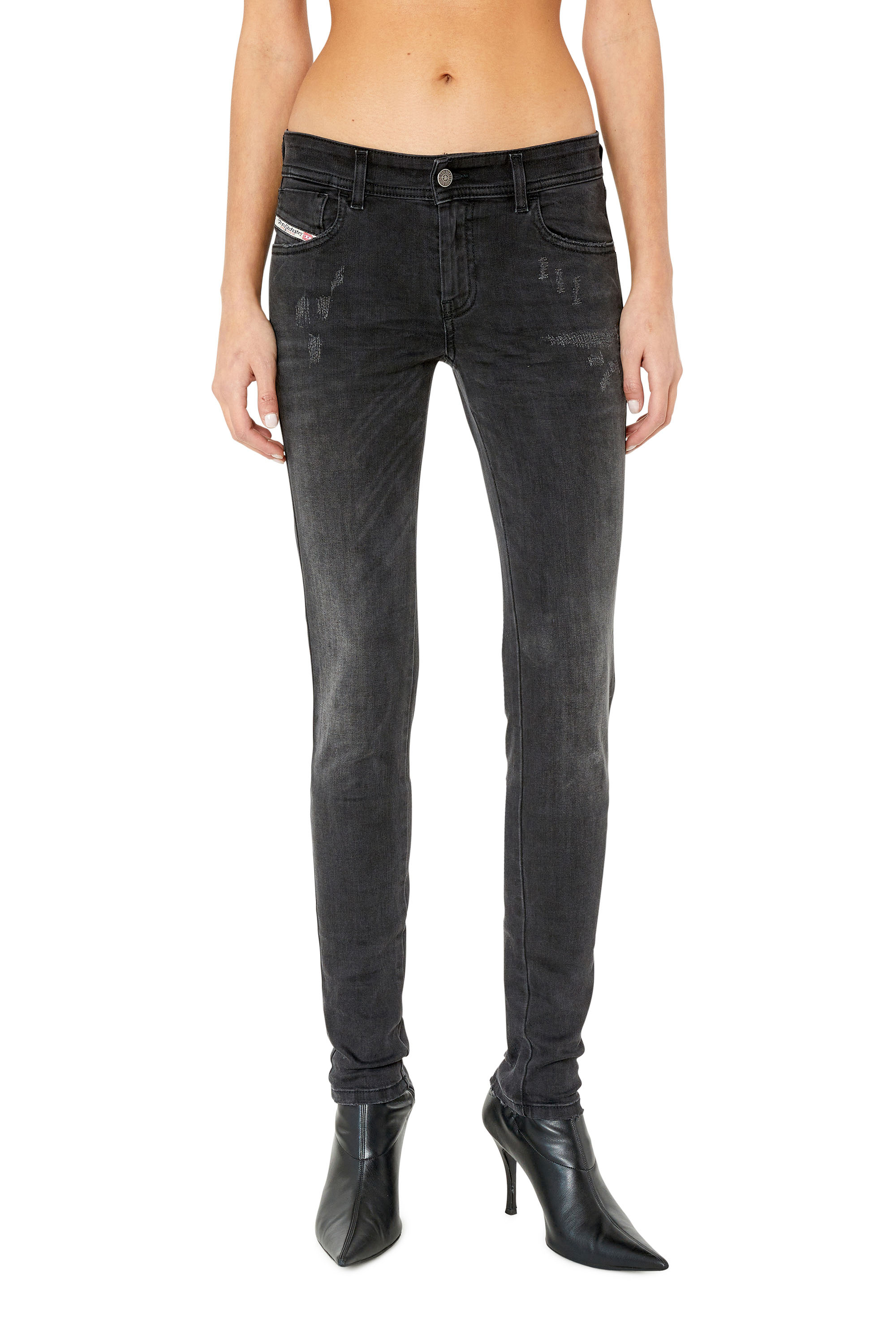 Diesel Super Skinny Jeans In Black