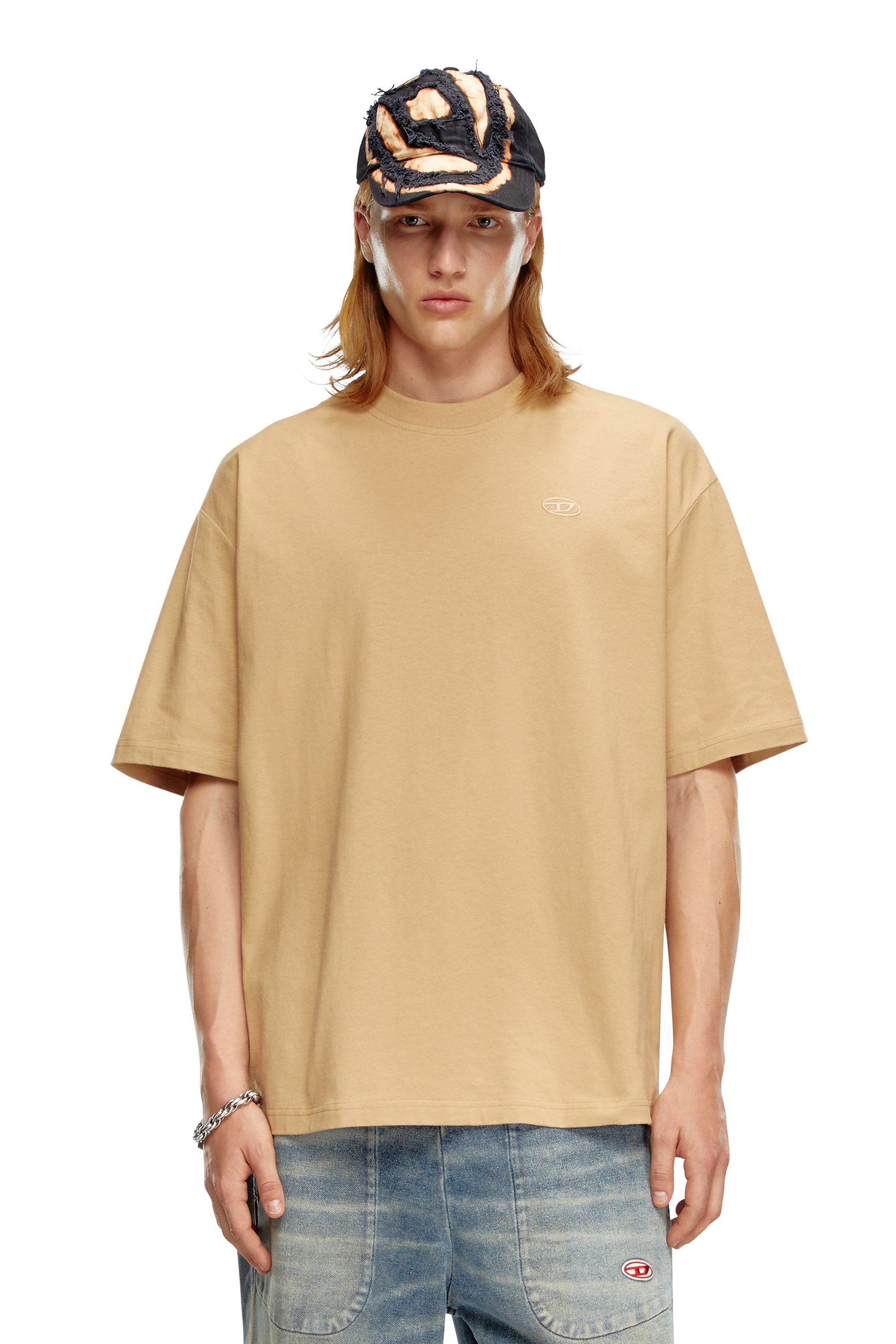 Diesel - T-shirt con maxi-ricamo oval D - T-Shirts - Uomo - Marrone