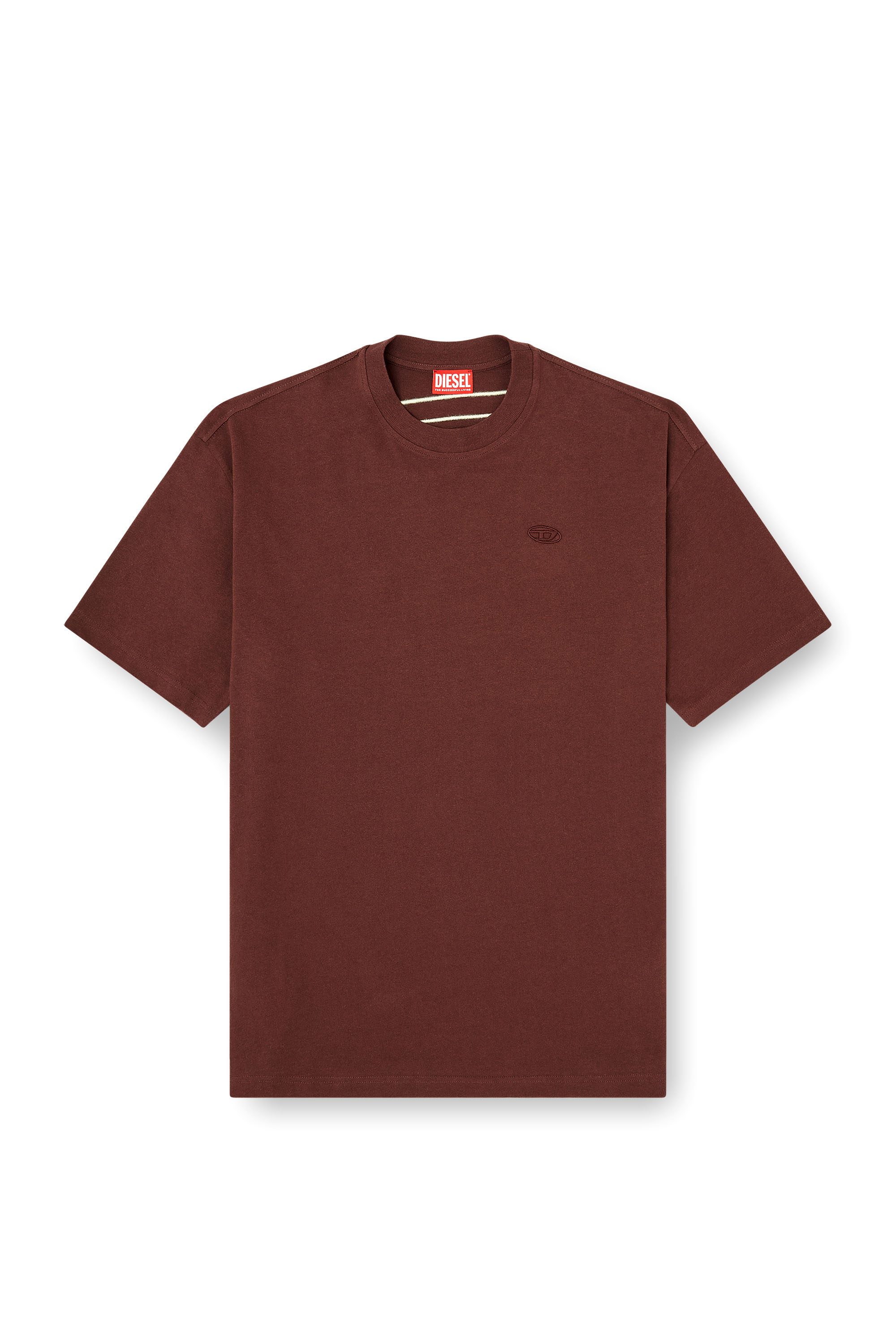 Diesel - T-BOGGY-MEGOVAL-D, Man's T-shirt with maxi oval D embroidery in Brown - 3