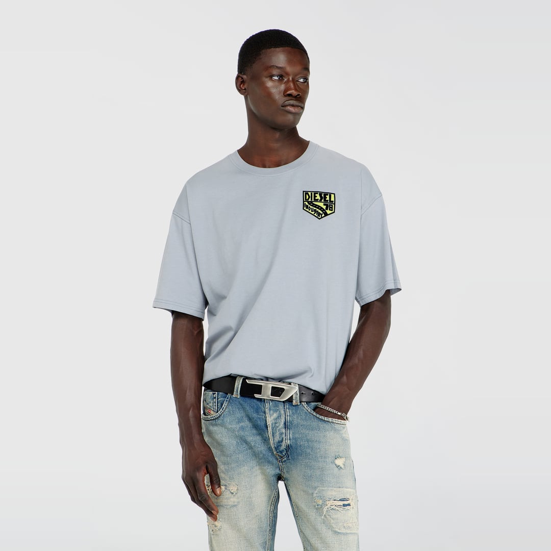 Diesel - T-shirt with Diesel Industry chest print - T-Shirts - Man - Grey