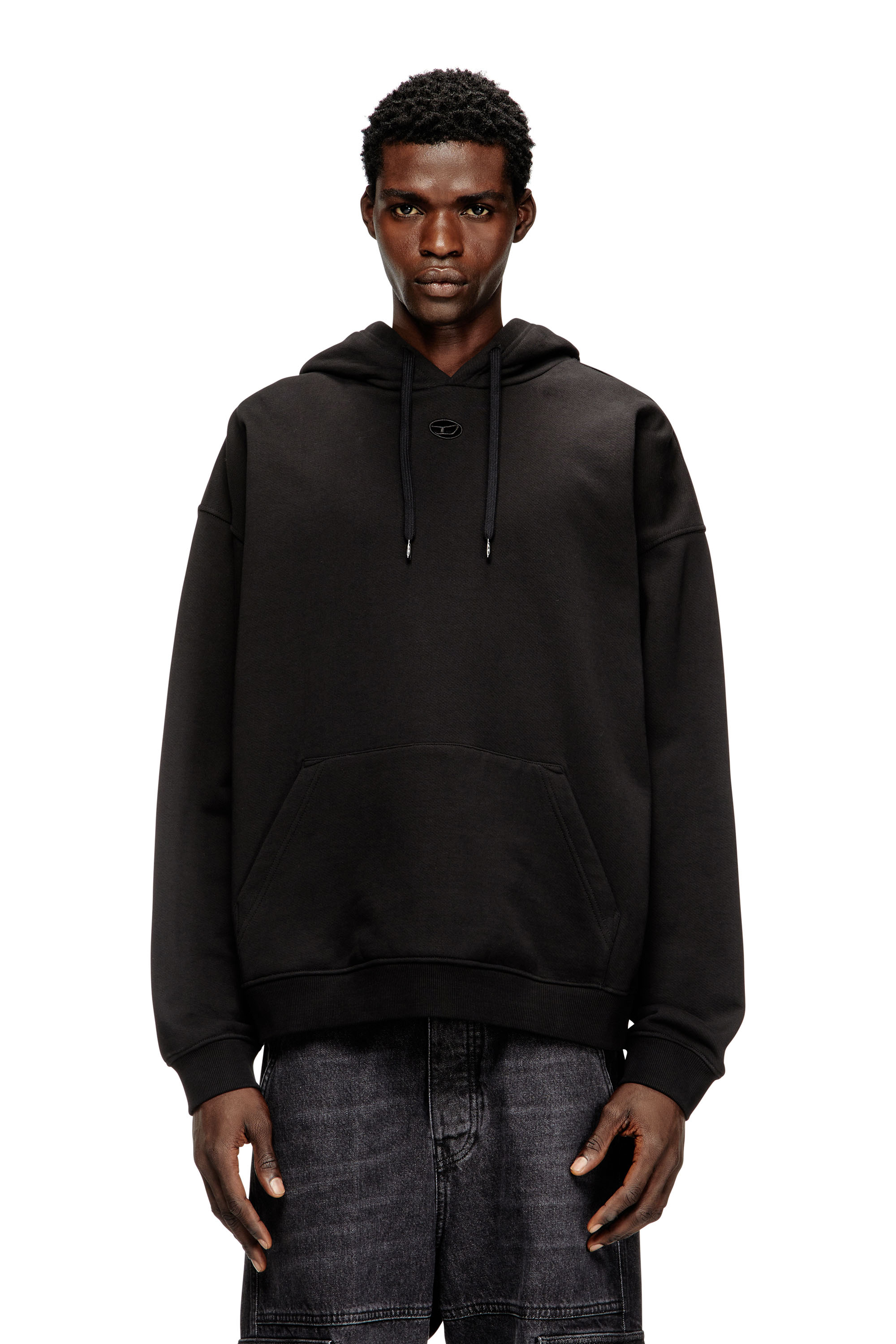 Diesel - S-BOXT-HOOD-DCO, Man's Relaxed fit hoodie with kangaroo pocket in Black - 1