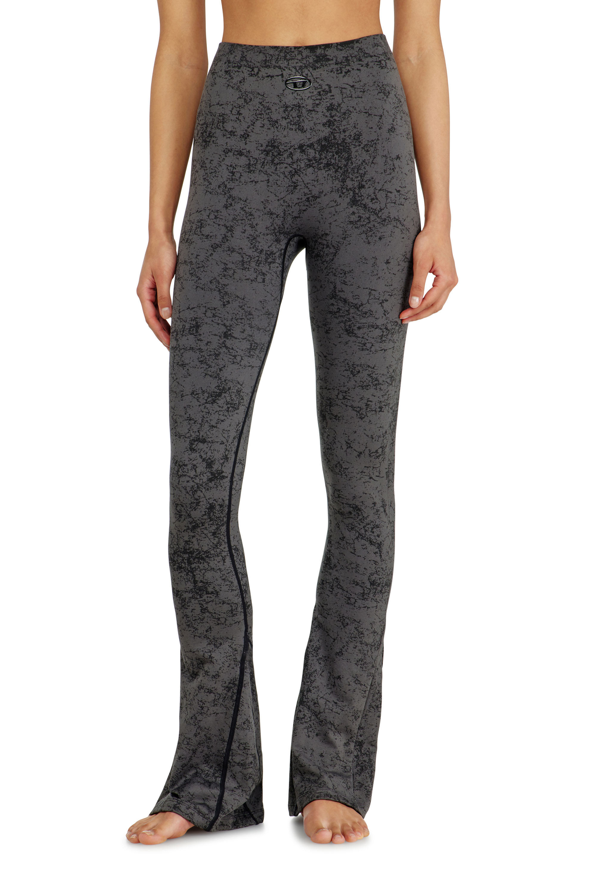Diesel - Fared leggings with utilitarian print - Pants - Woman - Grey