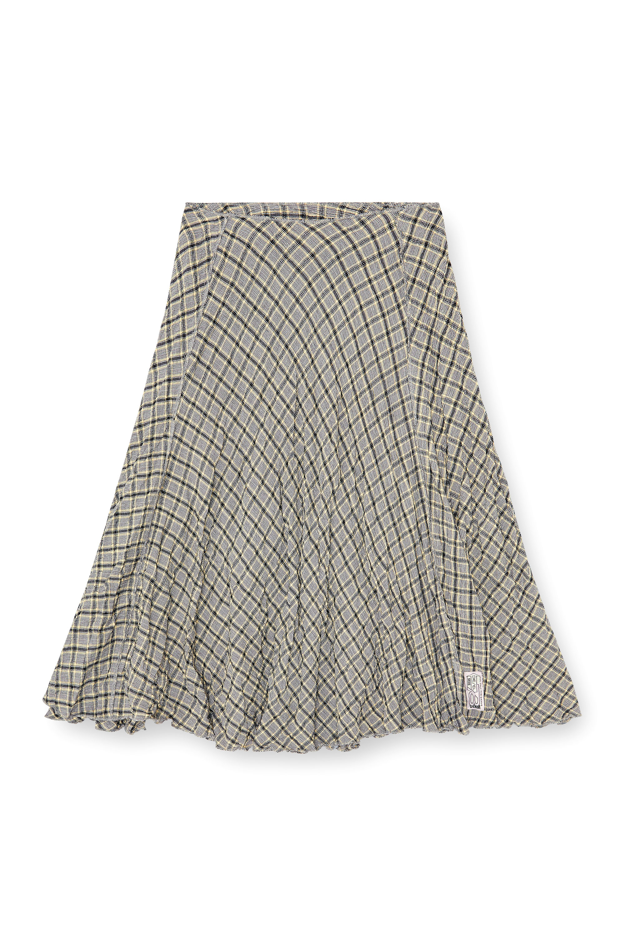 Diesel - O-XYGEN, Woman's Midi skirt in seersucker-effect check in Grey - 2