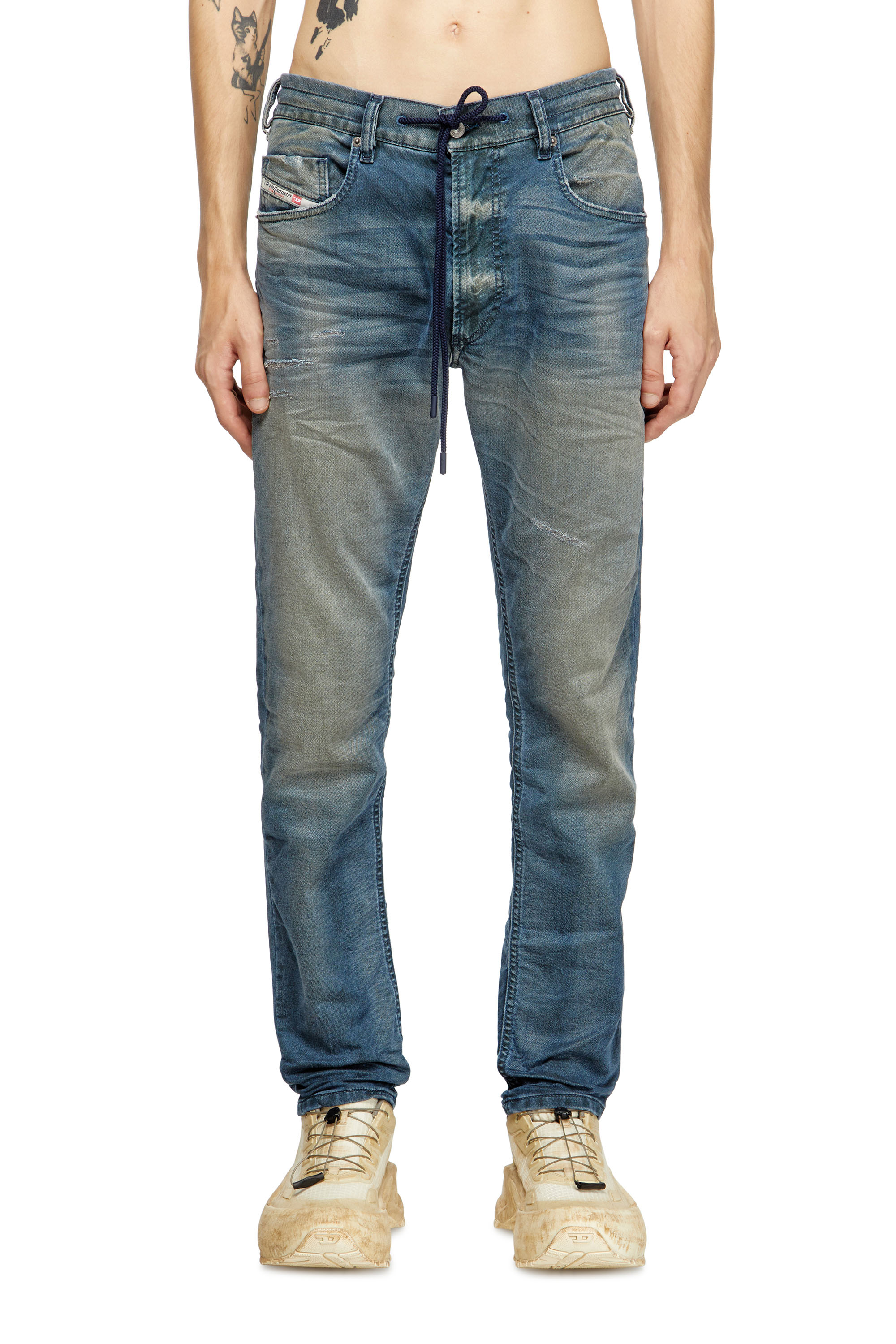 Diesel - Man's Regular 2032 D-Krooley Joggjeans® 068SC, Dark Blue - 1