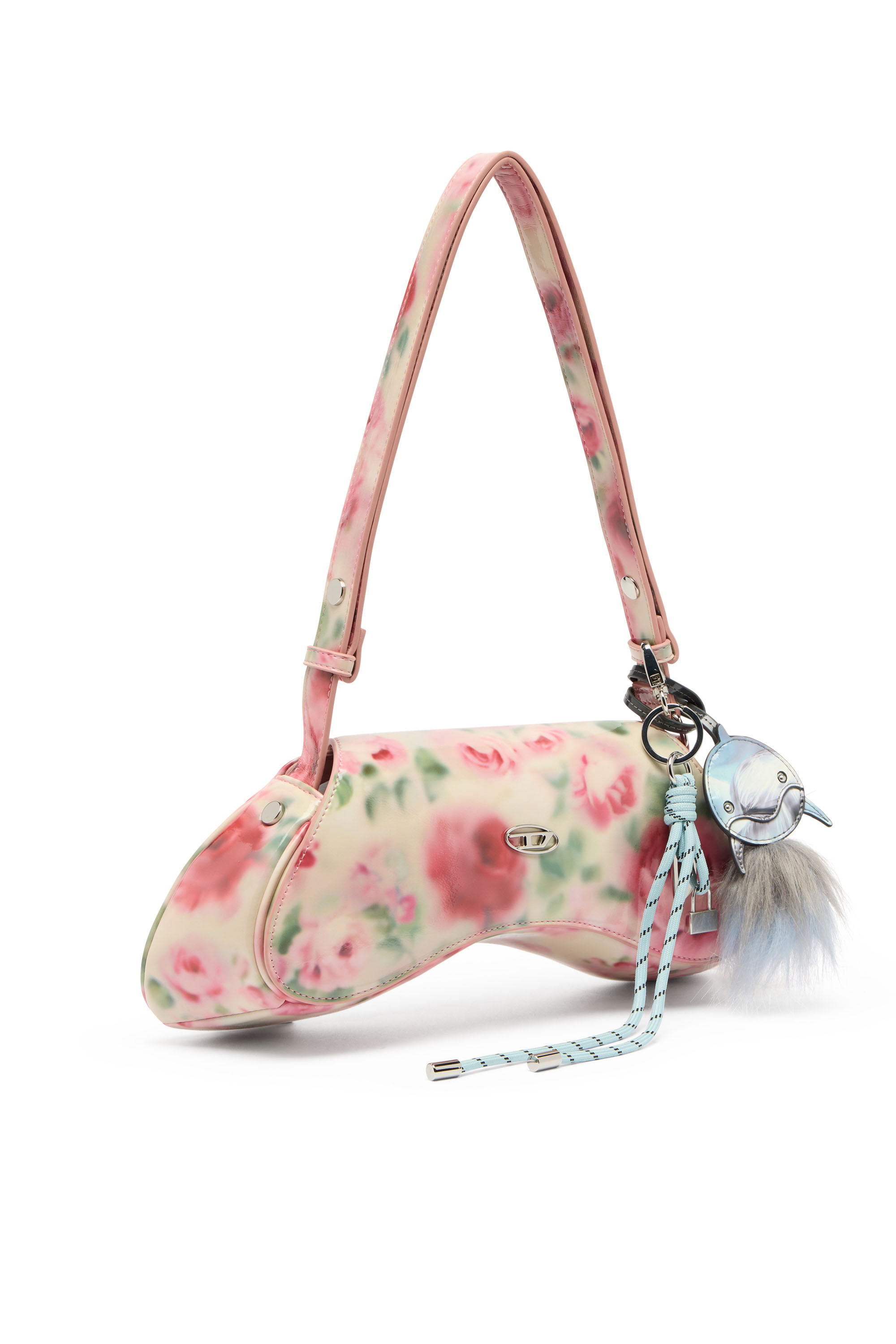 Diesel - PLAY CROSSBODY, Woman's Play-Glossy printed crossbody bag in White/Pink - 2