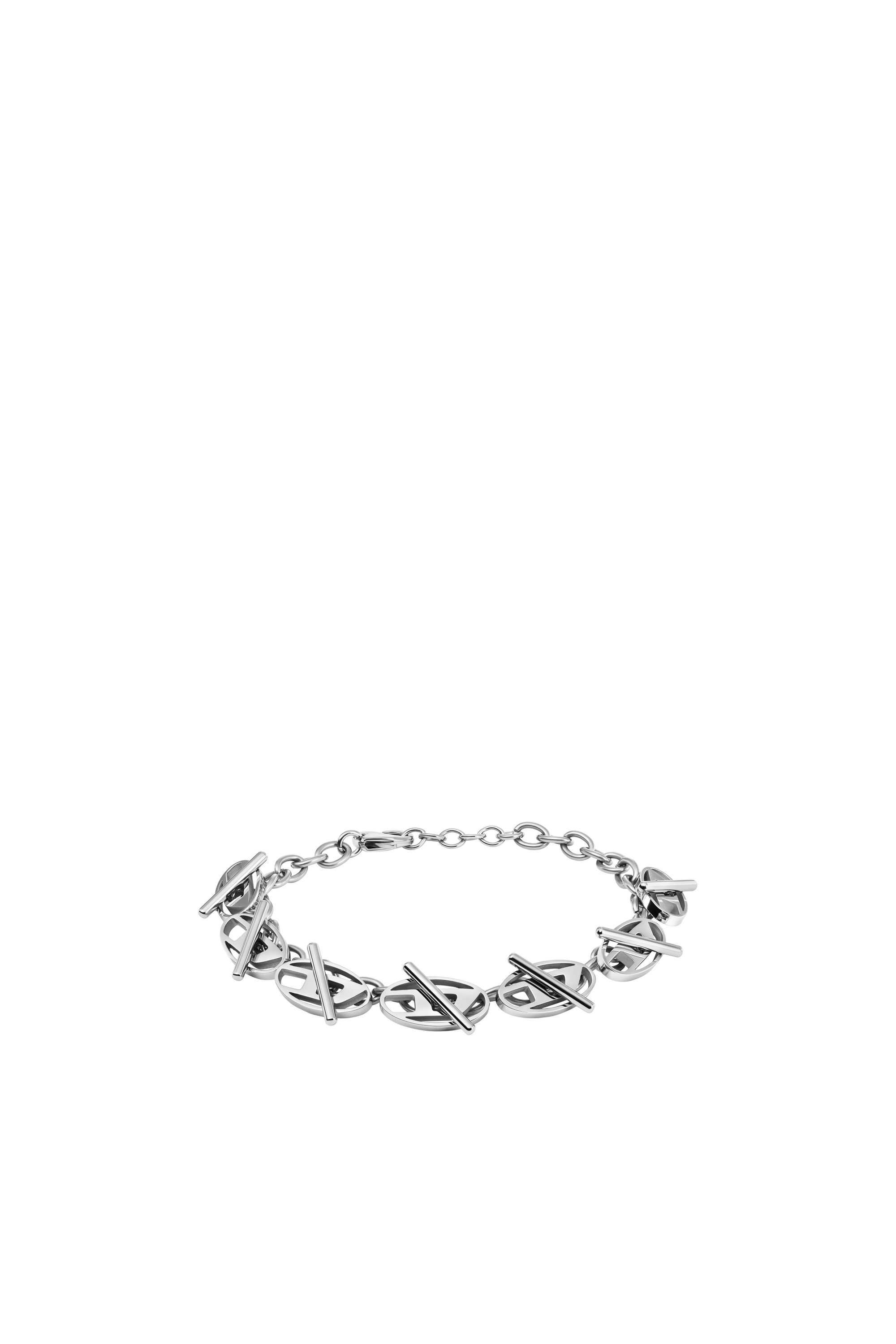 Diesel - Oval D Logo Chain Bracelet - Bracelets - Unisex - Silver
