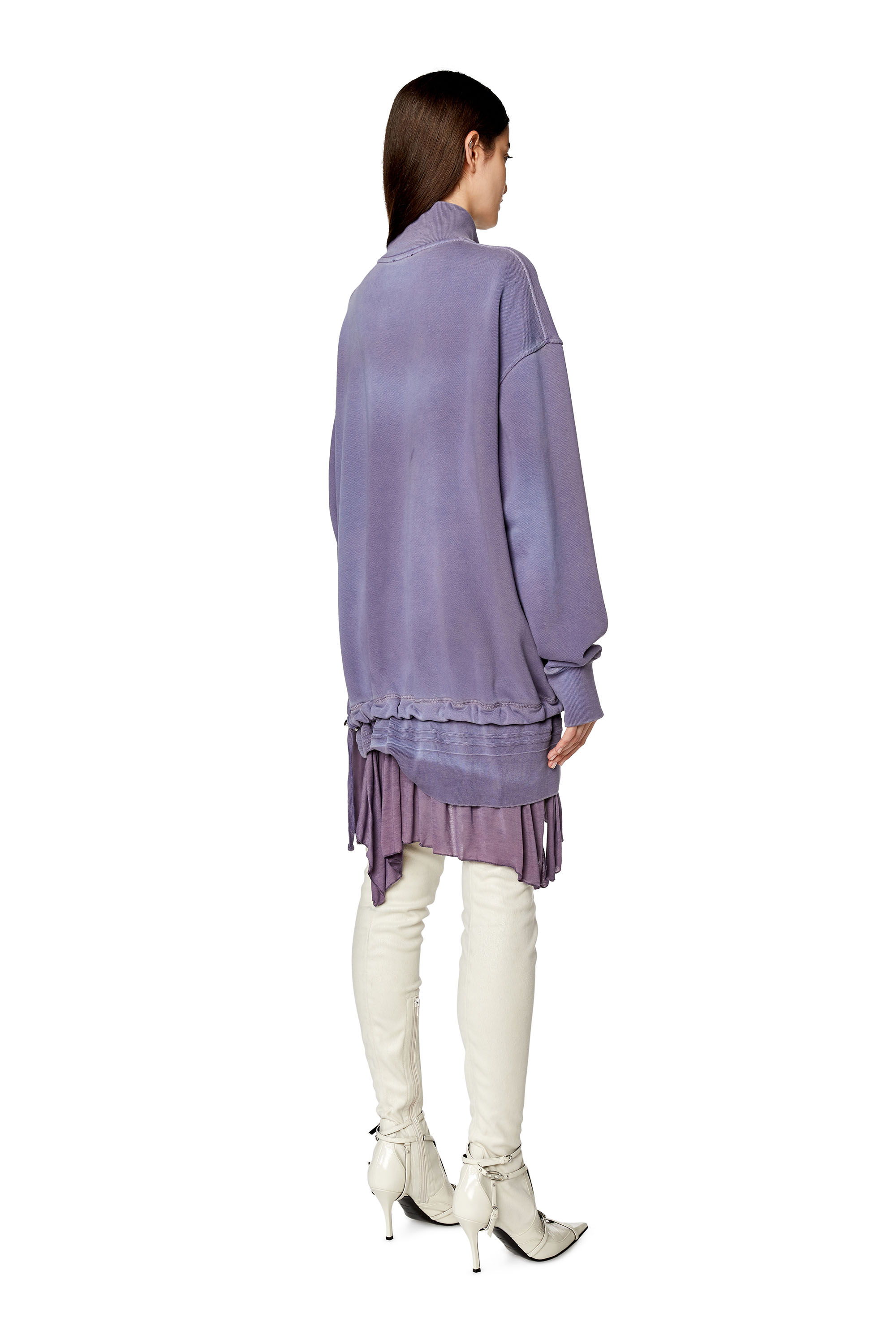 Diesel - Faded sweatshirt dress with jersey trim - Dresses - Woman - Violet